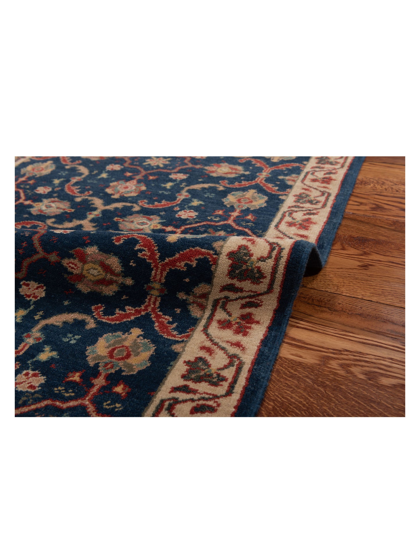 Antique Loom 98174 Dark Blue Ivory 2.6x10 Hand Knotted Rug
