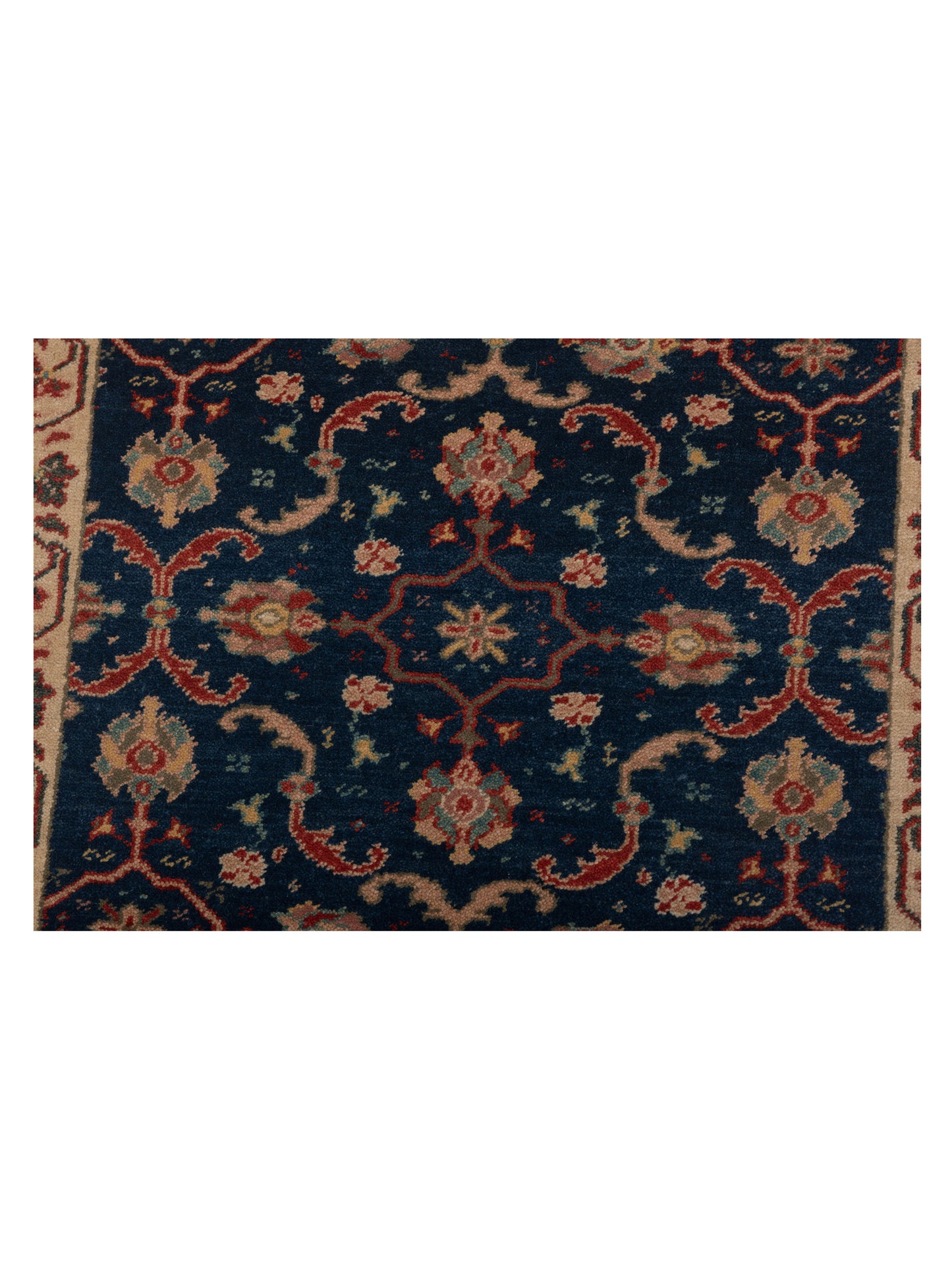 Antique Loom 98174 Dark Blue Ivory 2.6x10 Hand Knotted Rug