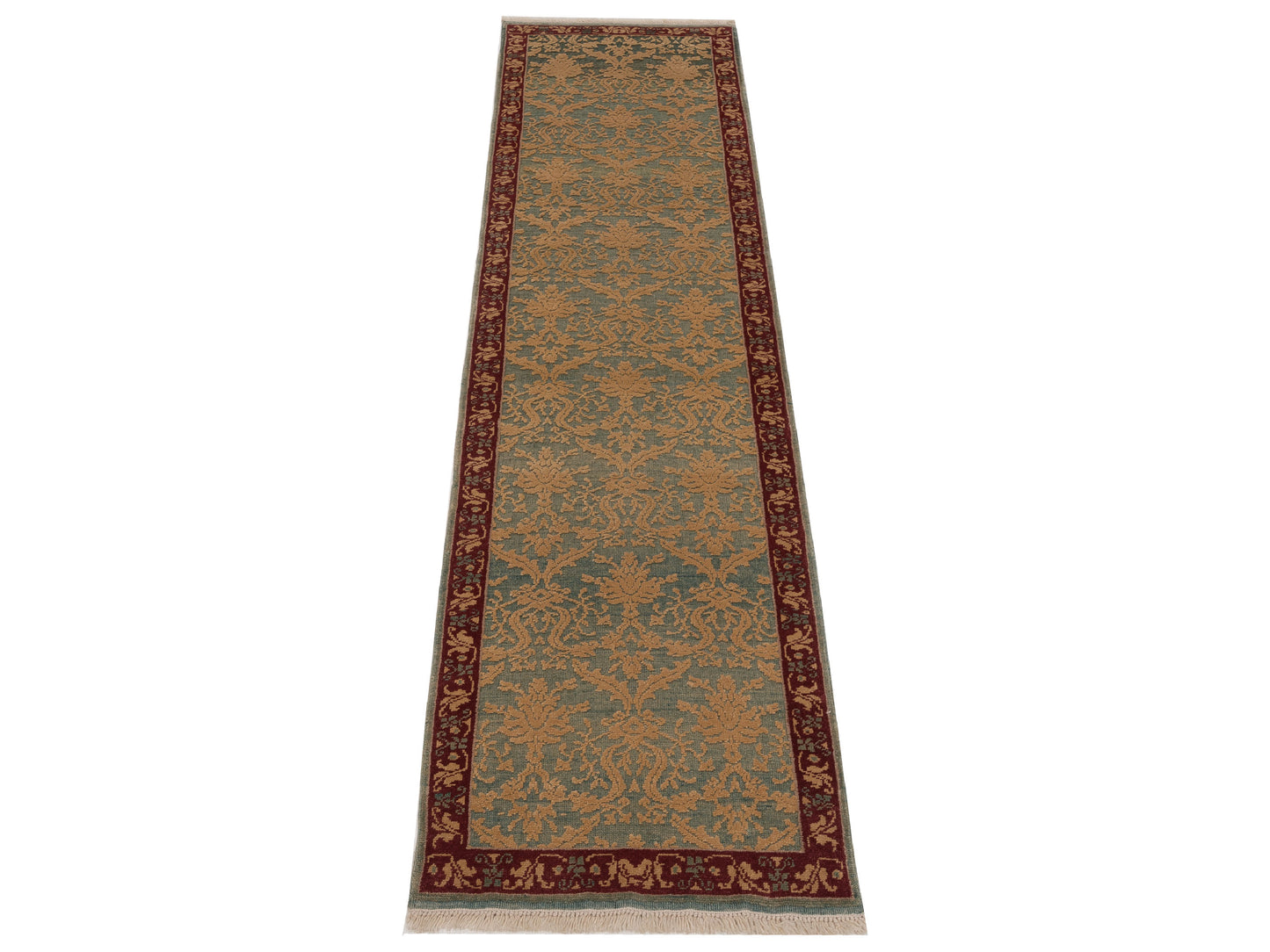 Antique Loom 98185 Green 2.6x9.9 Hand Knotted Rug