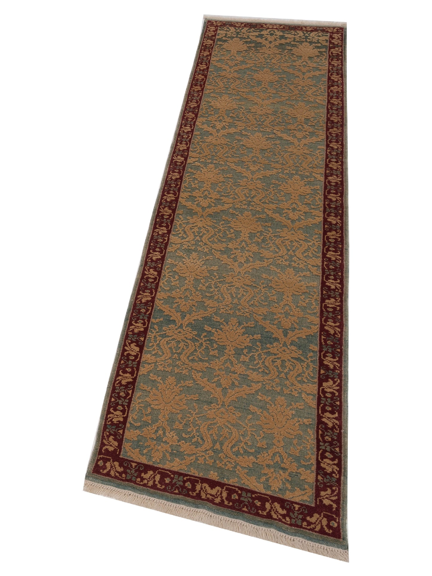 Antique Loom 98185 Green 2.6x9.9 Hand Knotted Rug