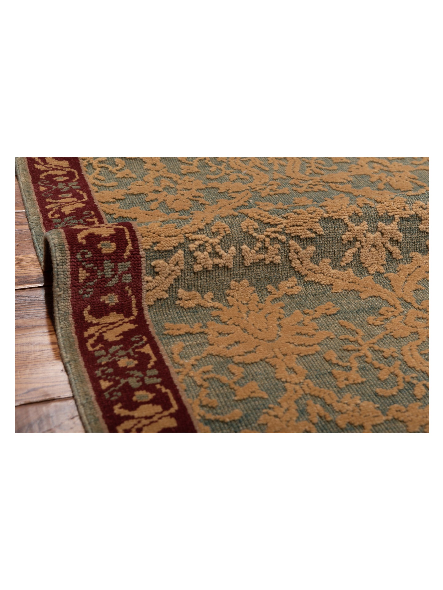 Antique Loom 98185 Green 2.6x9.9 Hand Knotted Rug