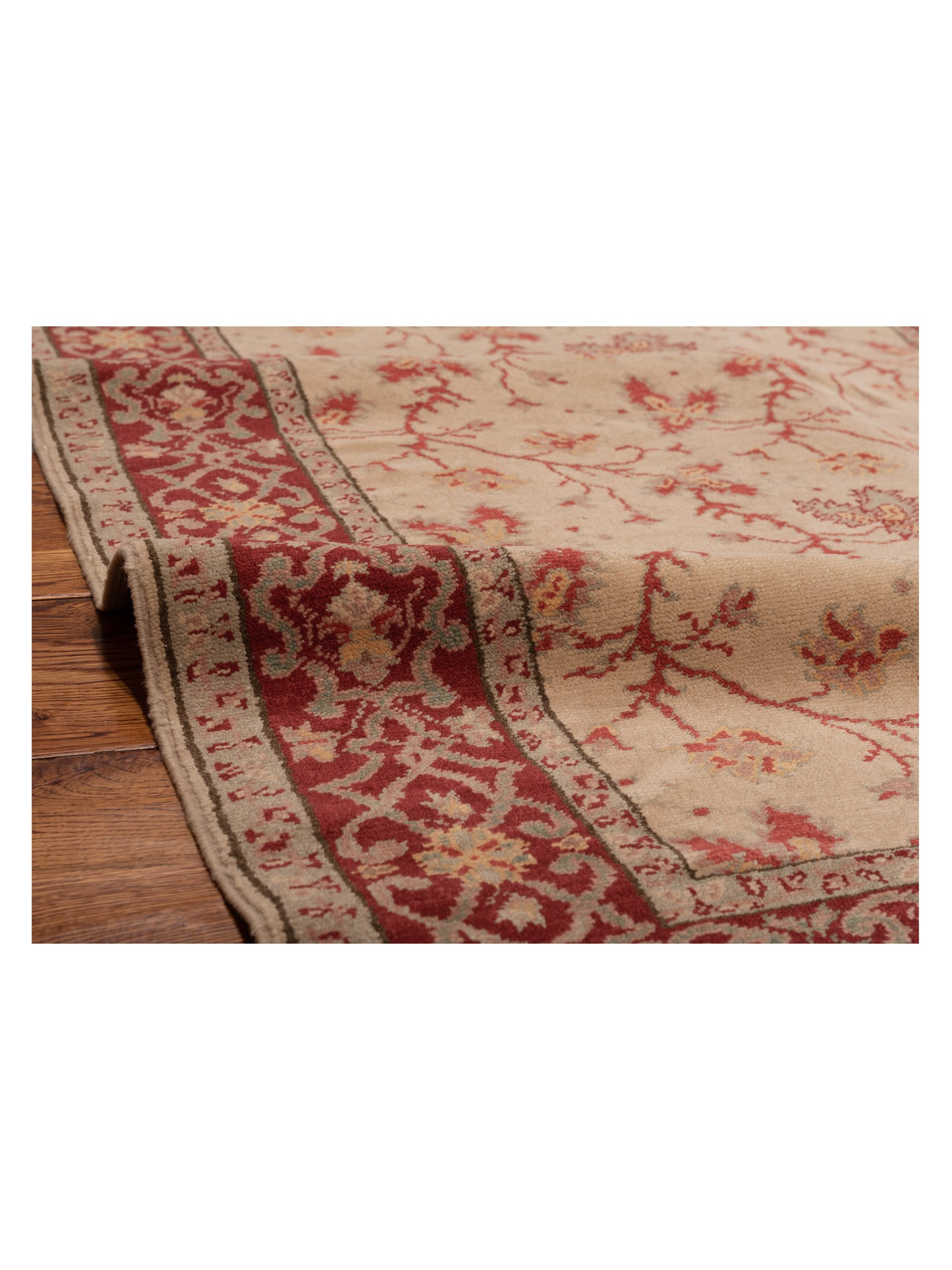 Antique Loom 98188 Beige Red 4.2x6.3 Hand Knotted Rug