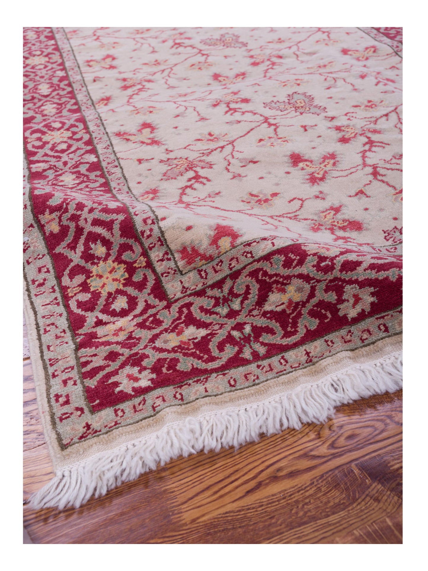 Antique Loom 98188 Beige Red 4.2x6.3 Hand Knotted Rug