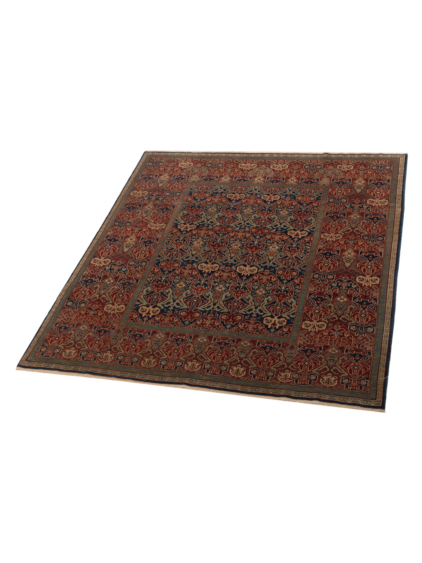 Antique Loom 98202 Navy Terracotta 6.8x7 Hand Knotted Rug