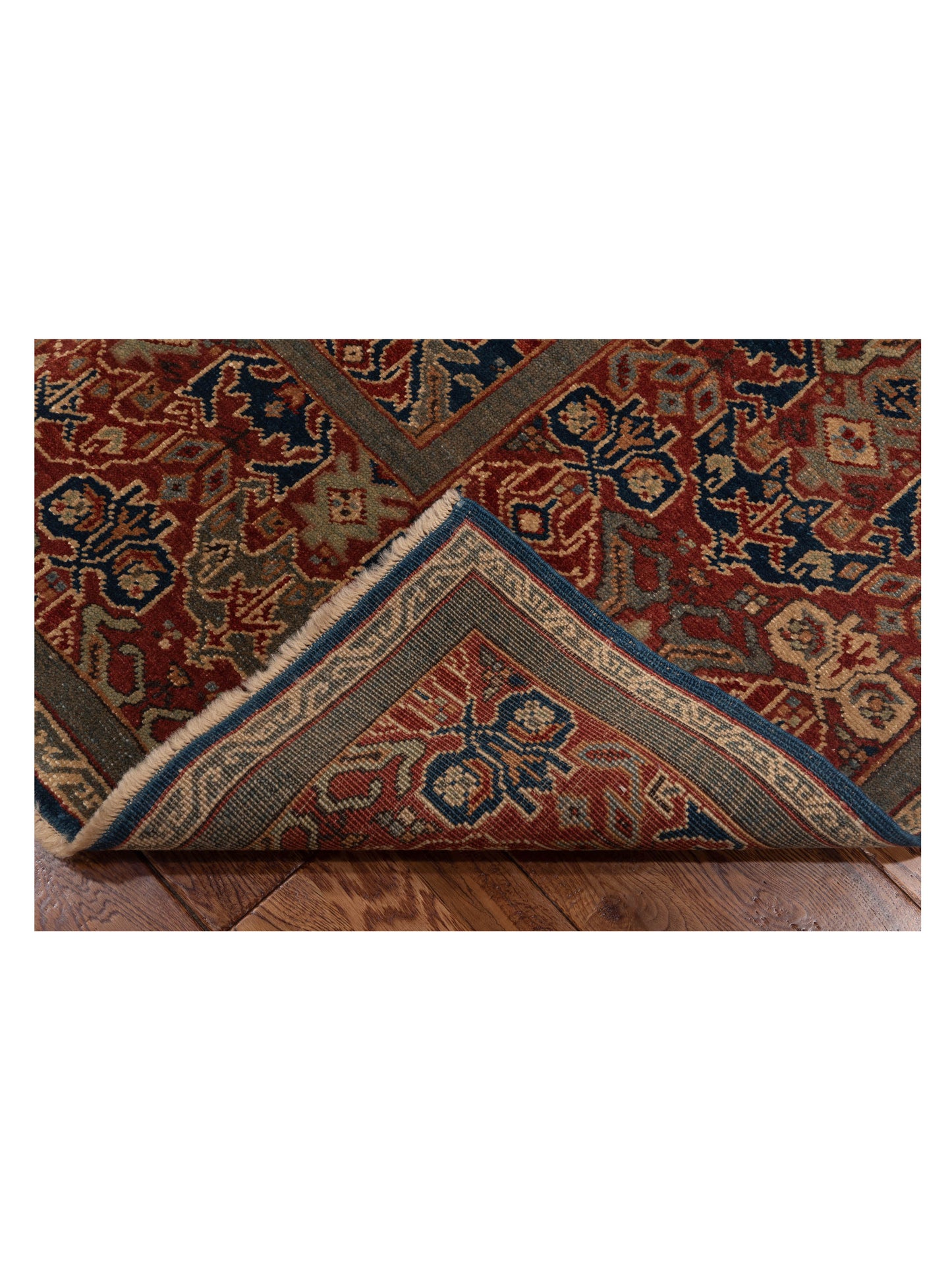 Antique Loom 98202 Navy Terracotta 6.8x7 Hand Knotted Rug