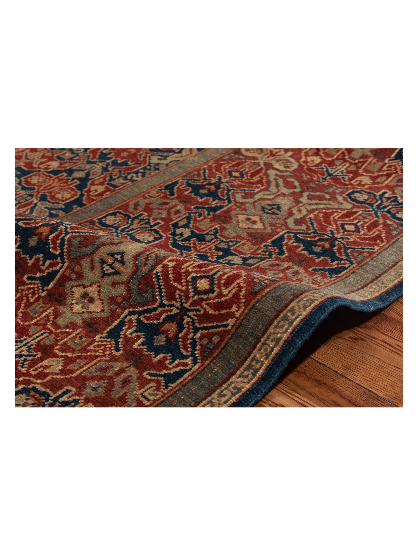 Antique Loom 98202 Navy Terracotta 6.8x7 Hand Knotted Rug