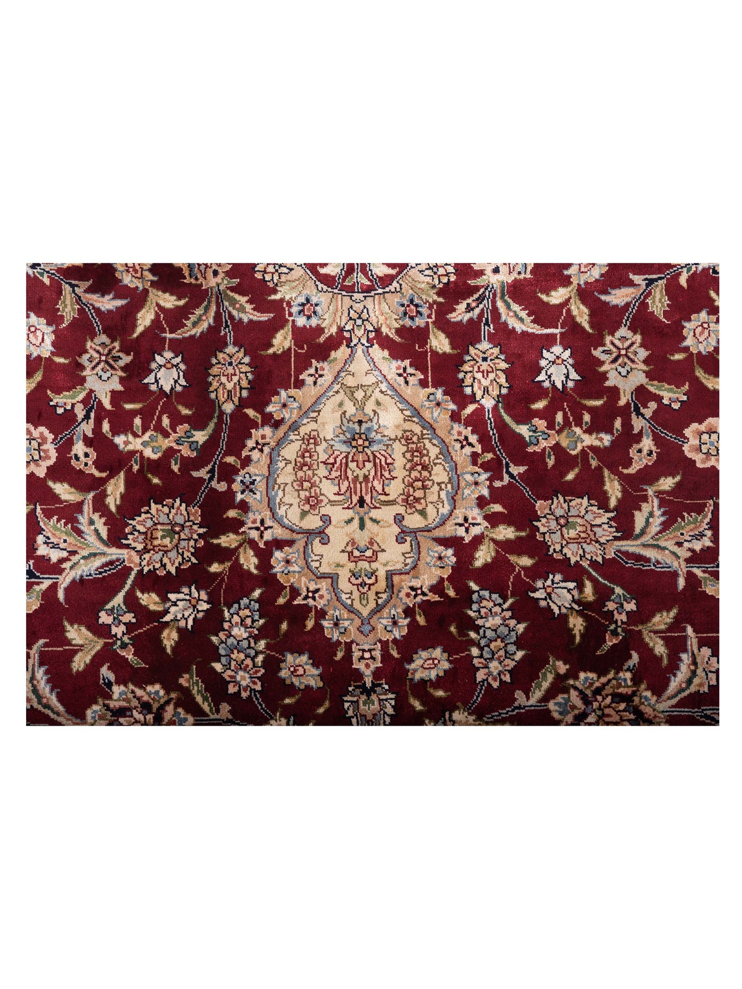 Pure Silk 98262 Red Navy 8.2x10 Hand Knotted Rug