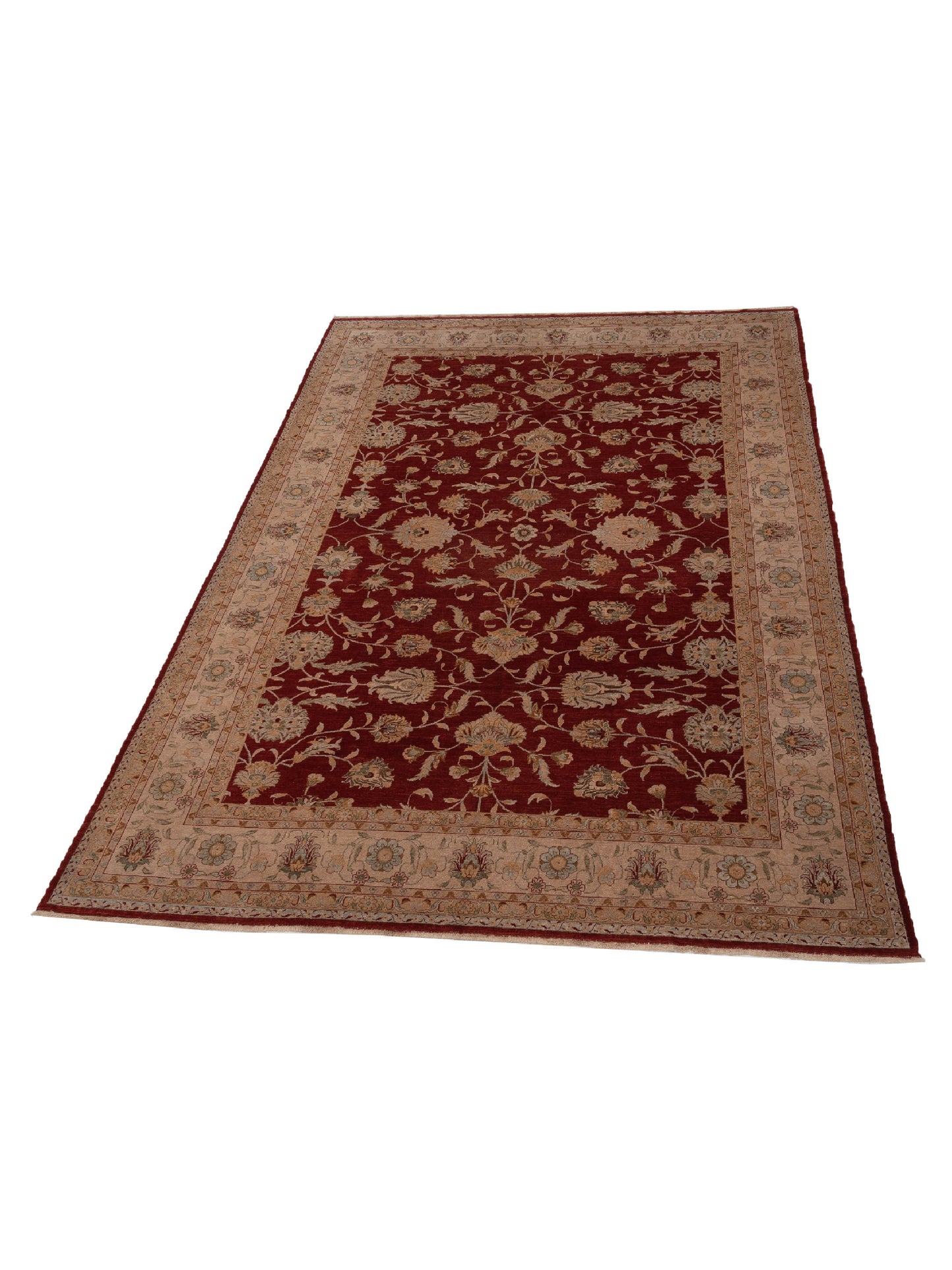 Yasemin Bengi Red Ivory 10x13.8 Hand Knotted Rug