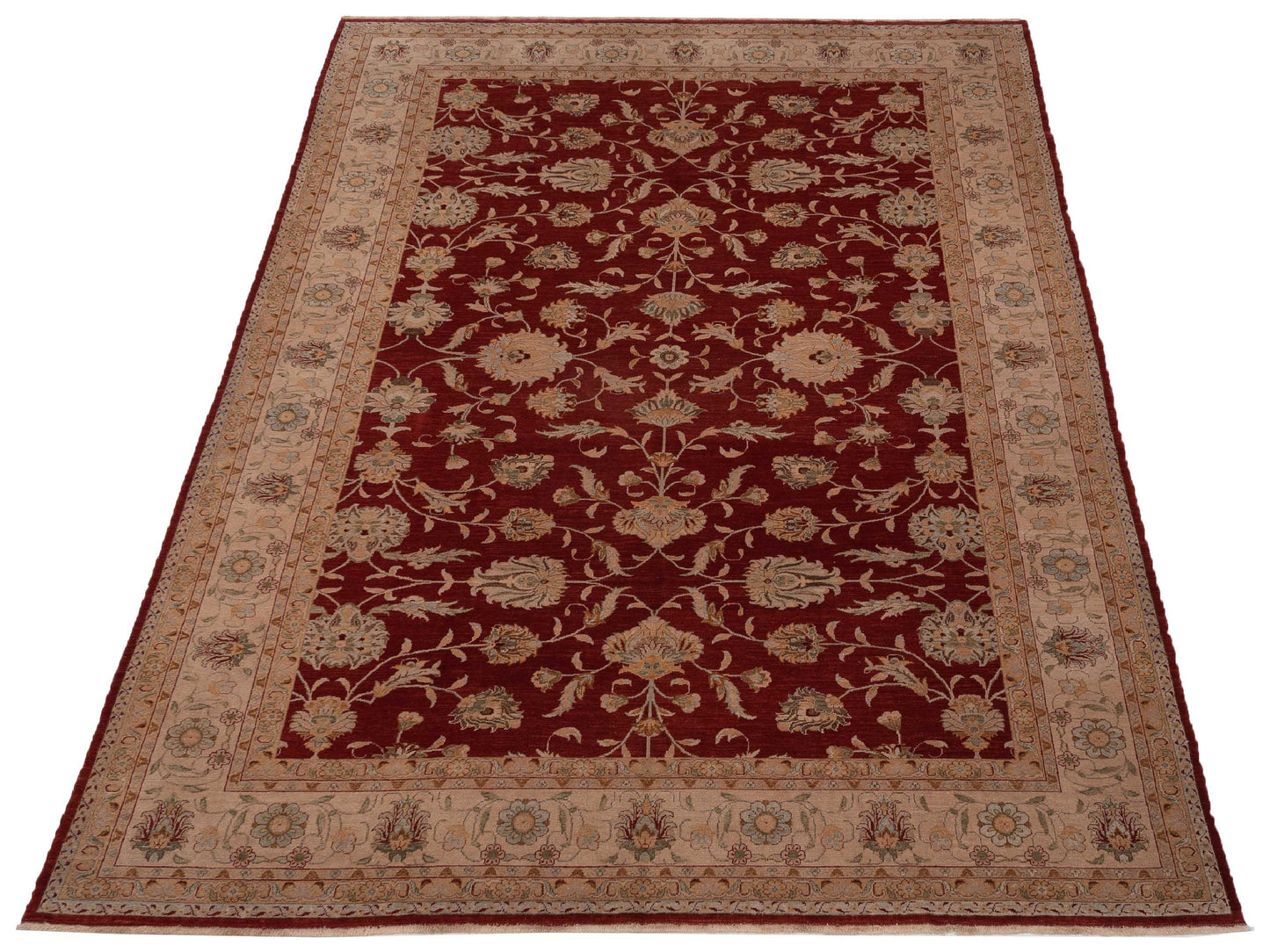 Yasemin Bengi Red Ivory 10x13.8 Hand Knotted Rug