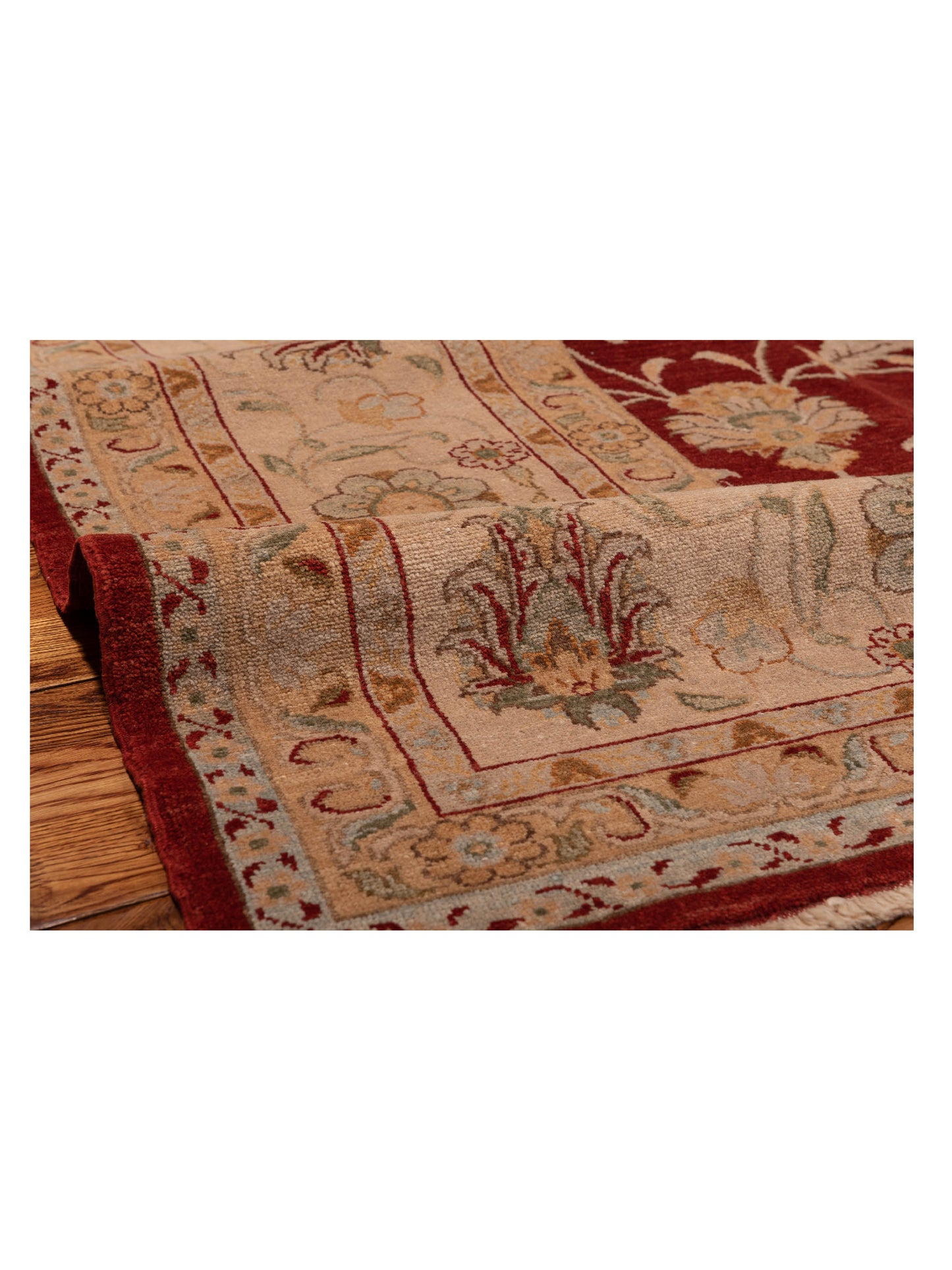 Yasemin Bengi Red Ivory 10x13.8 Hand Knotted Rug