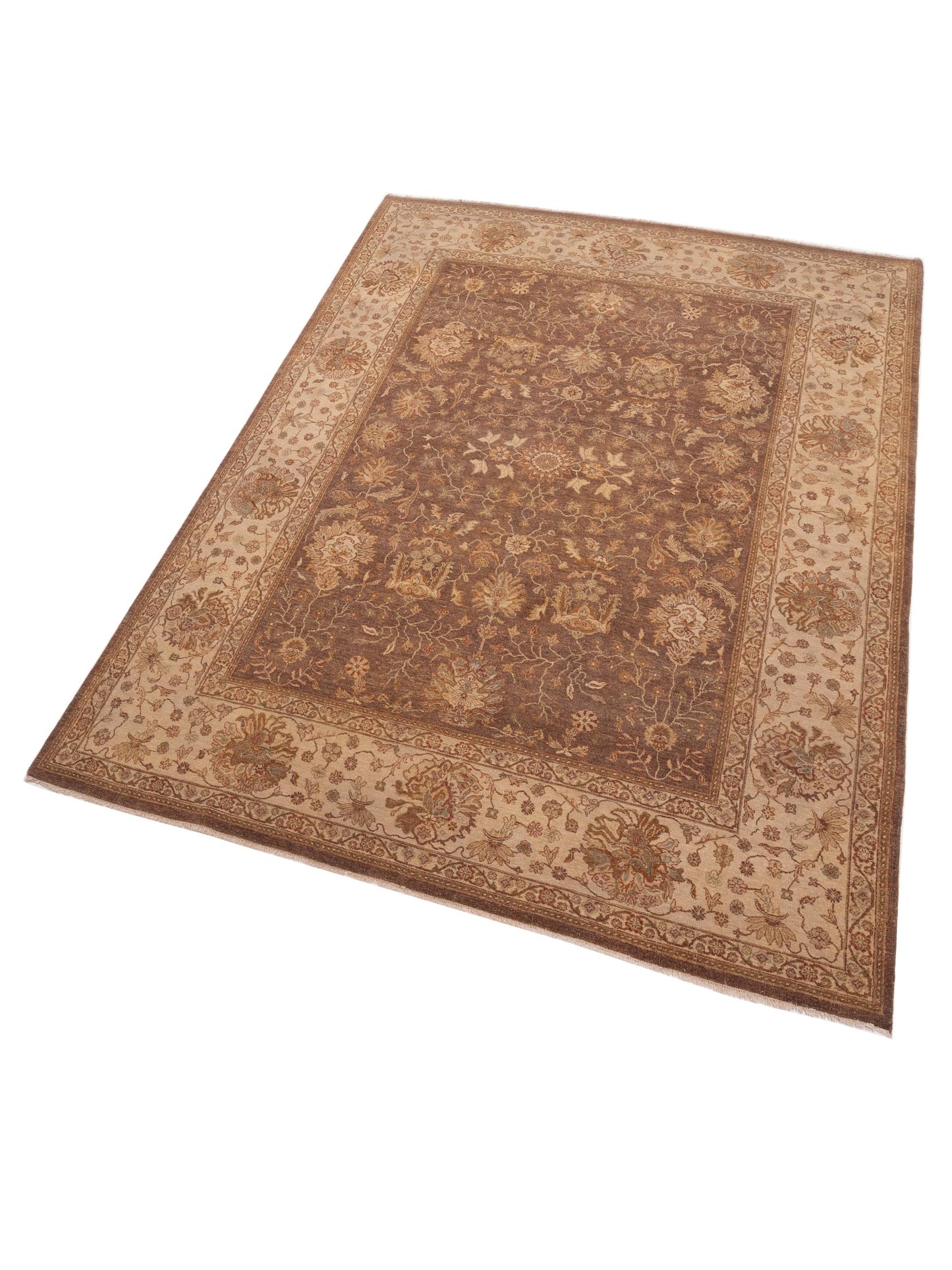 Ghazani 98694 Brown Ivory 9x12.4 Hand Knotted Rug