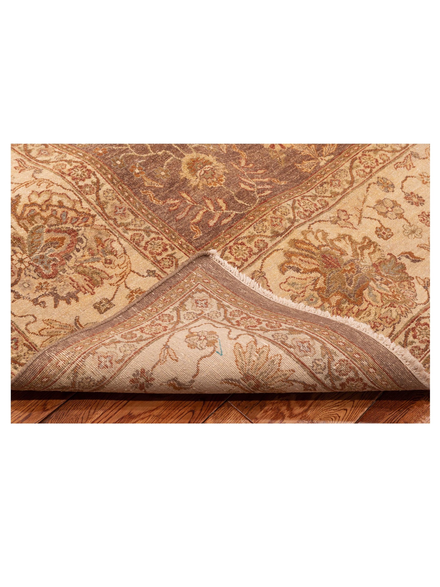 Ghazani 98694 Brown Ivory 9x12.4 Hand Knotted Rug