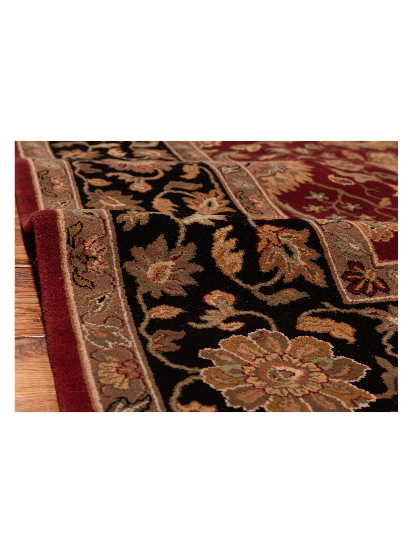 Jahan 98886 Red Black 9.1x12.4 Hand Knotted Rug