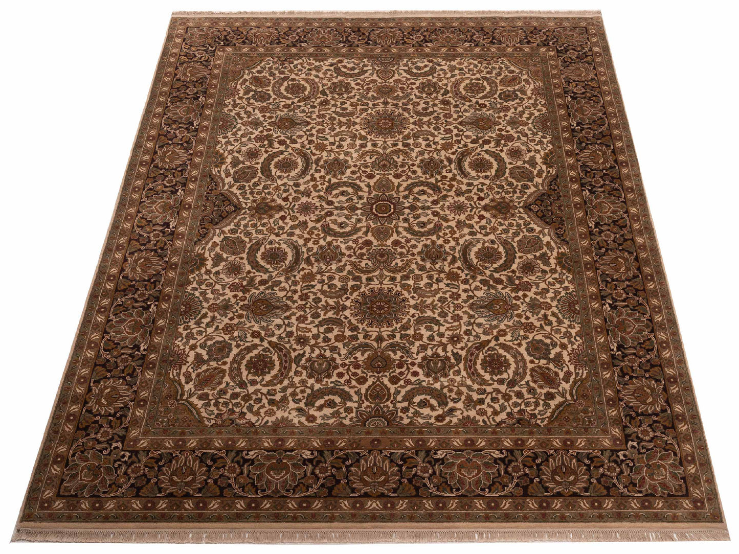 Jahan 98887 Ivory Chocolate 9.3x11.11 Hand Knotted Rug