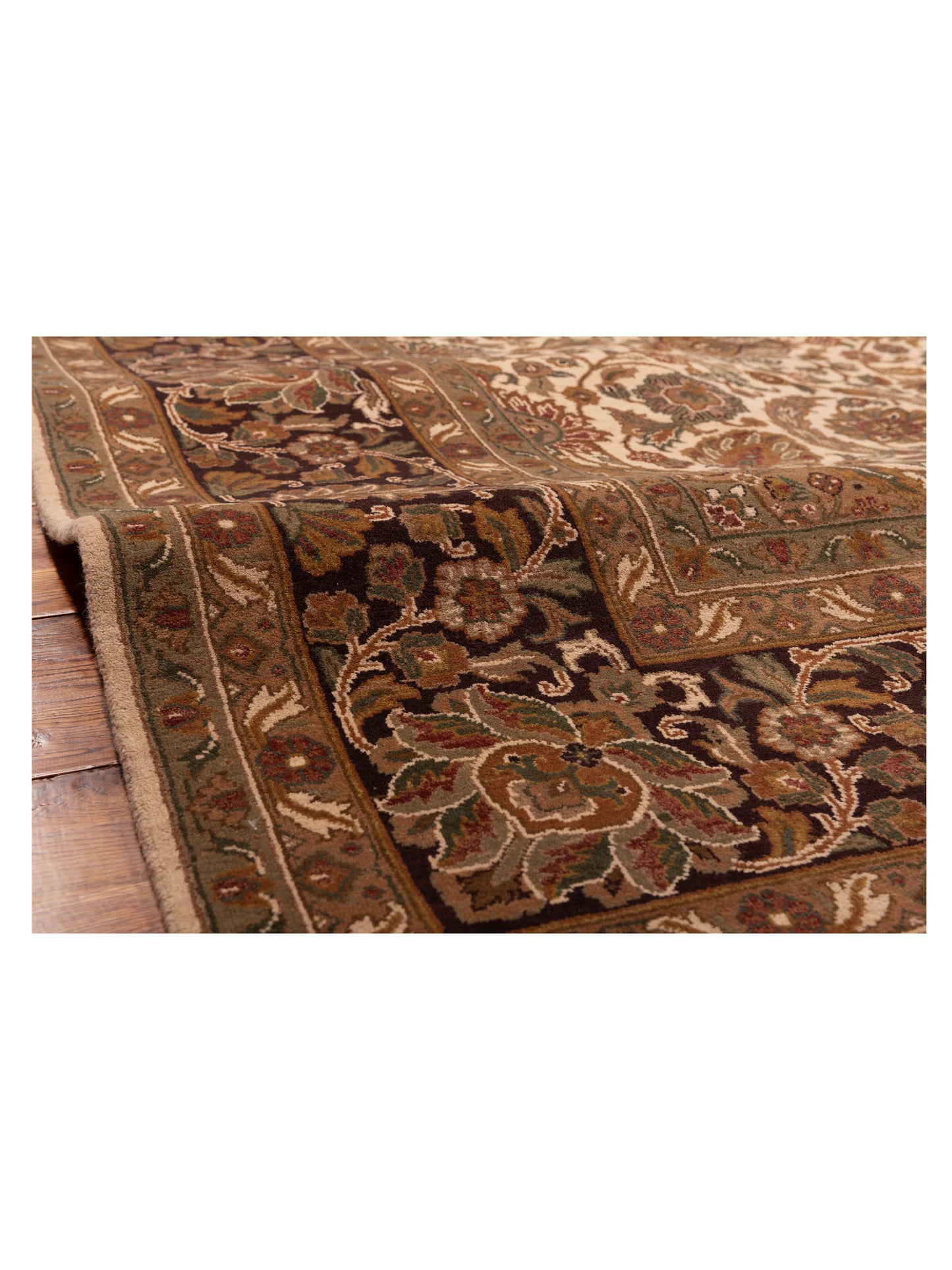 Jahan 98887 Ivory Chocolate 9.3x11.11 Hand Knotted Rug