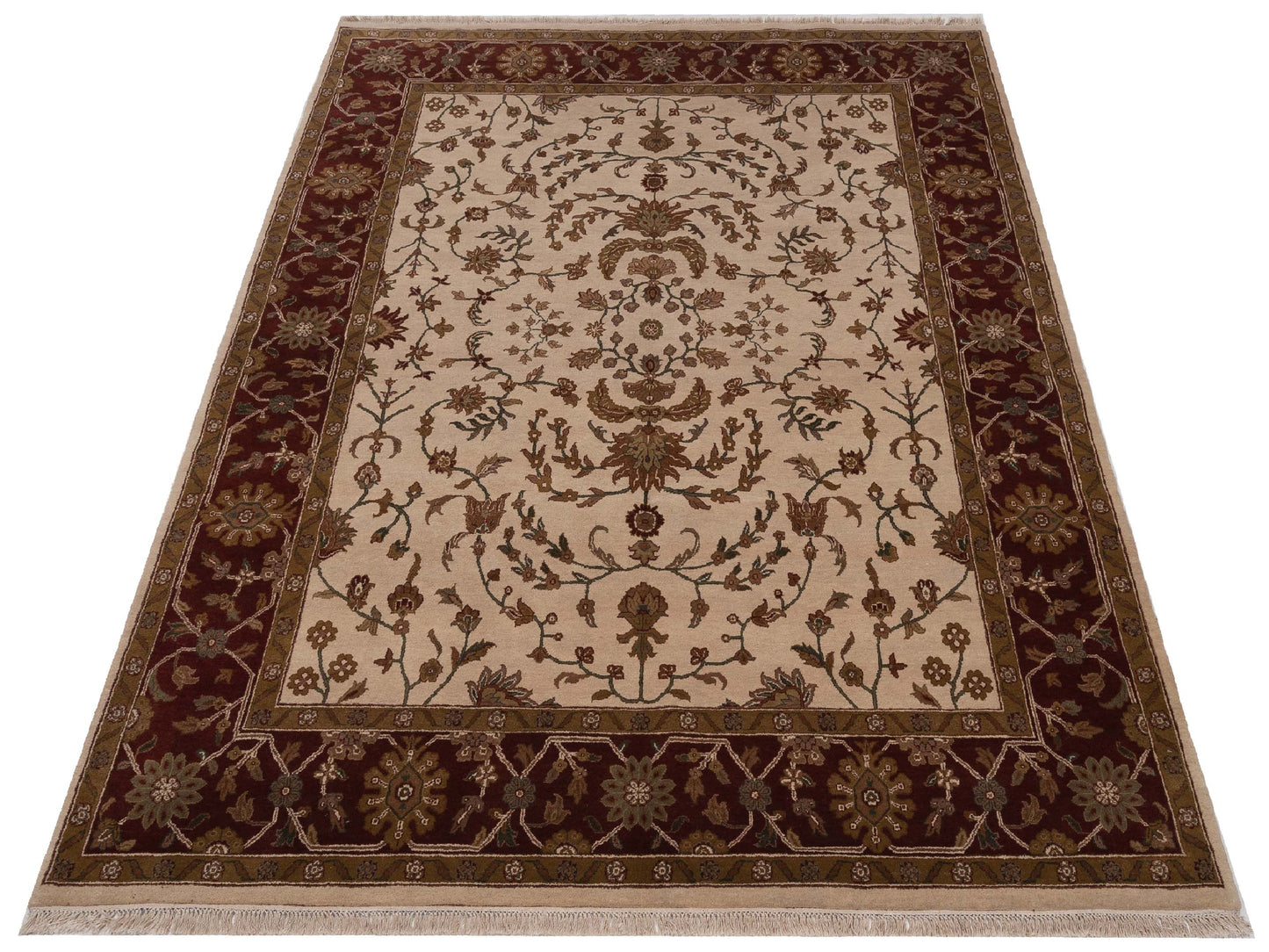 Jahan 98894 Ivory Red 8x10.1 Hand Knotted Rug