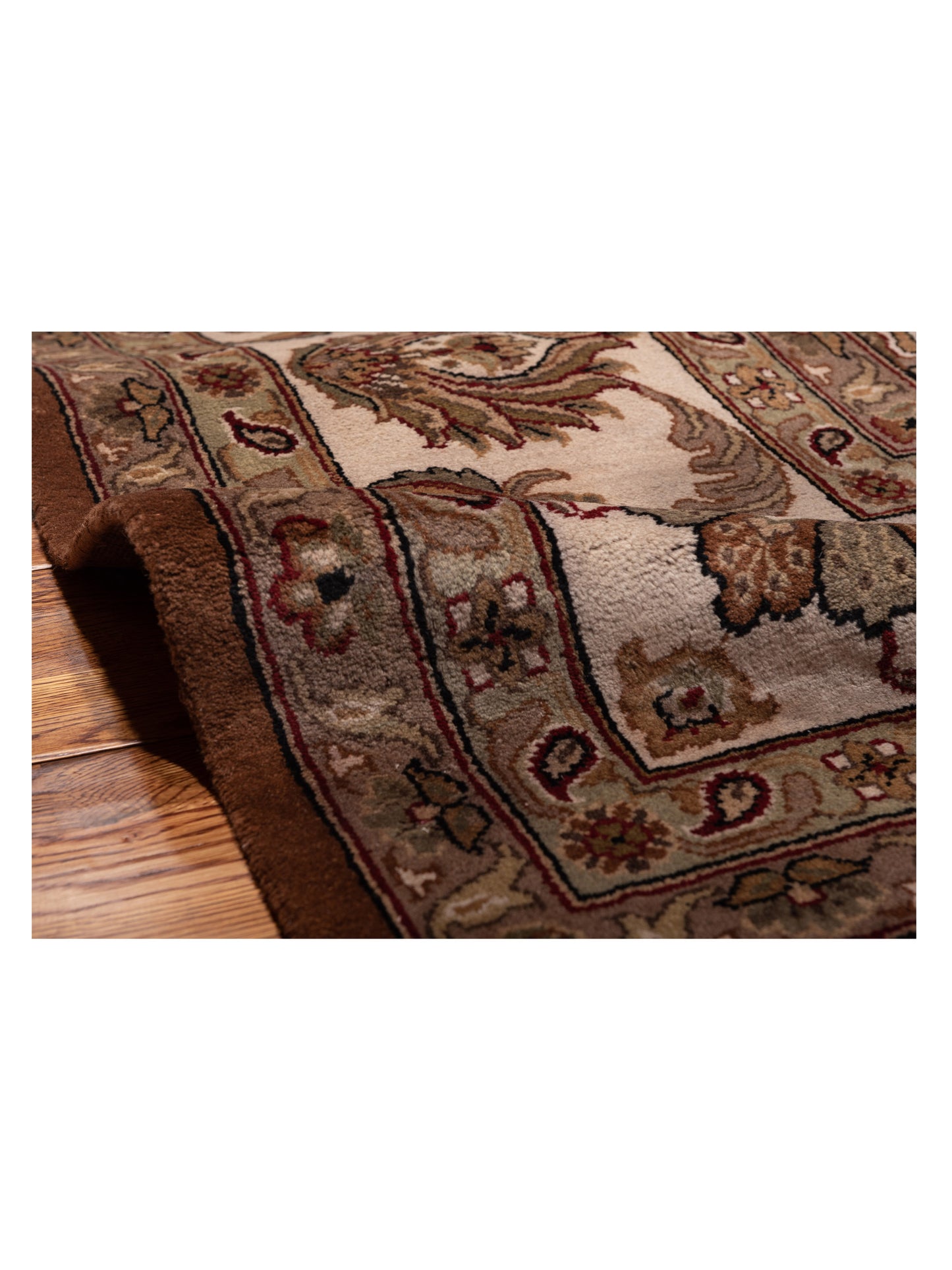 Royal 99021 Brown Ivory 11.11x18.5 Hand Knotted Rug