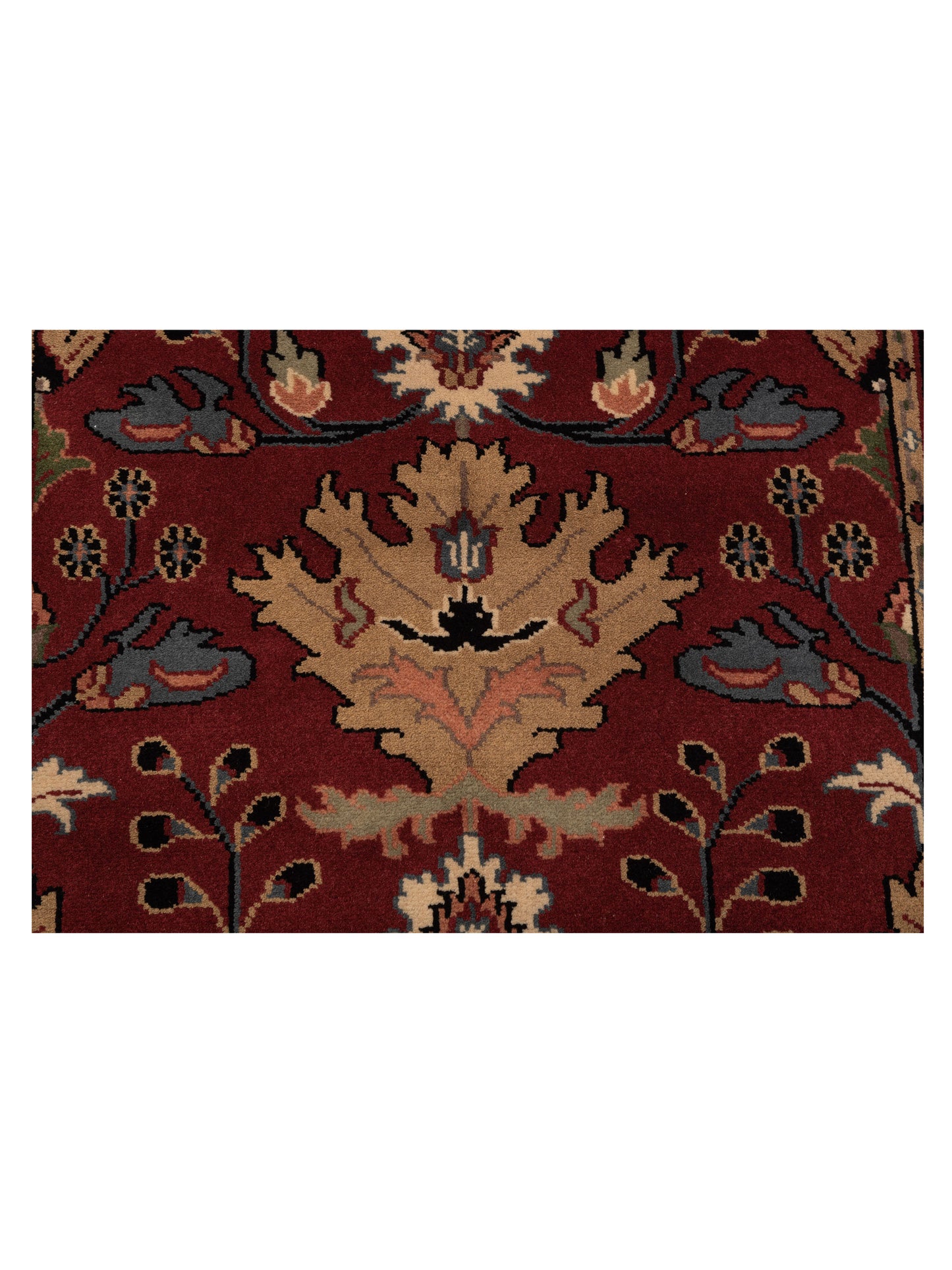 Lilac 103115 Red Black 4.1x5.11 Hand Knotted Rug