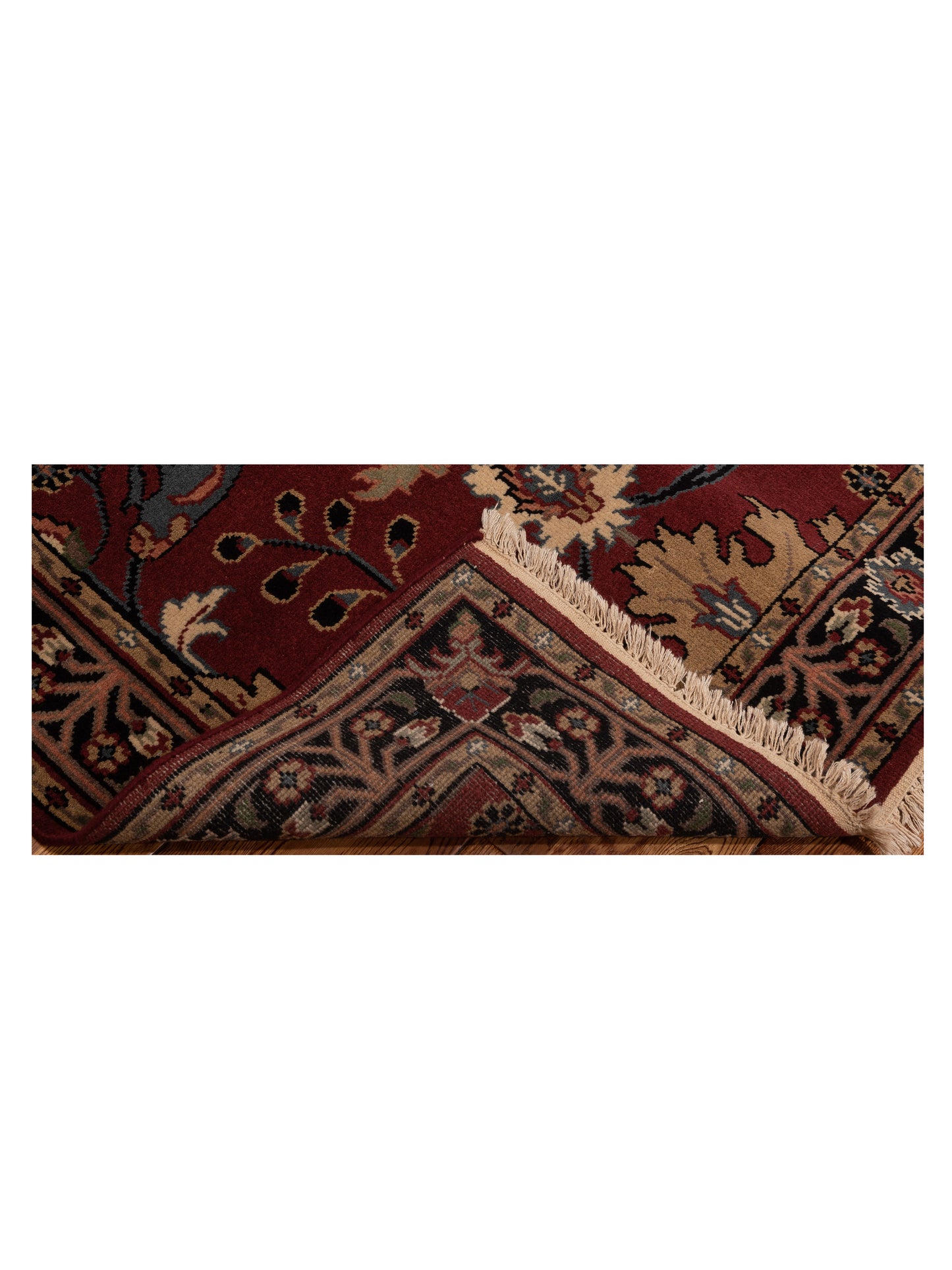 Lilac 103115 Red Black 4.1x5.11 Hand Knotted Rug