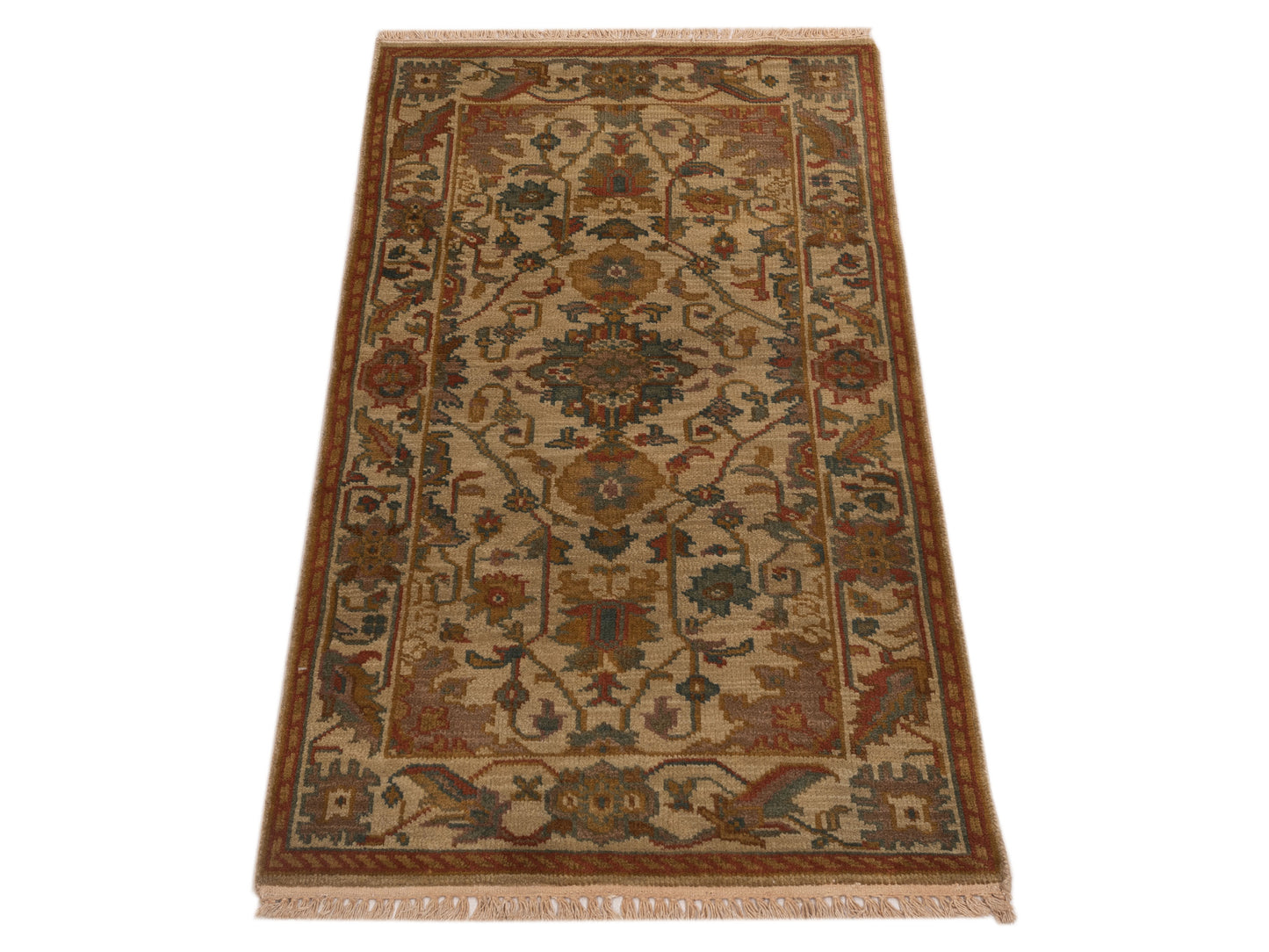 Lilac 103194 Beige Beige 2.3x4.6 Hand Knotted Rug