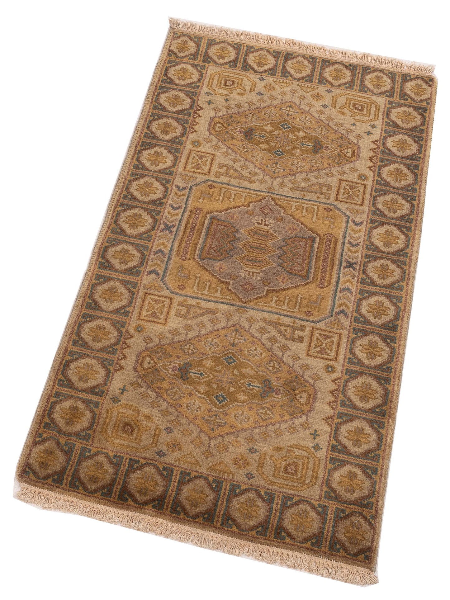 Lilac 103207 Beige Brown 2.3x4.6 Hand Knotted Rug