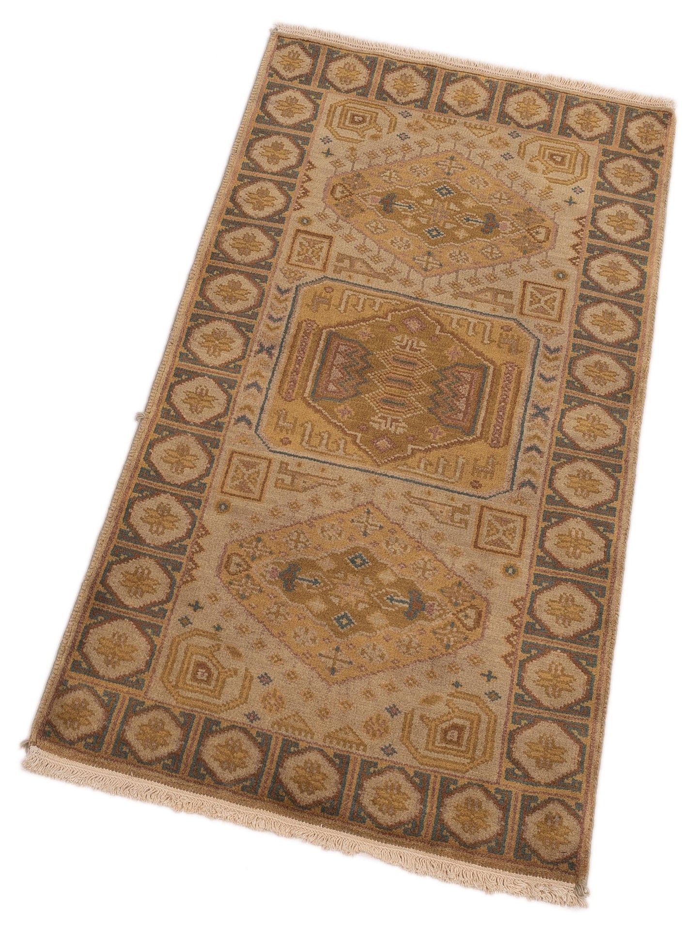 Lilac 103209 Beige Brown 2.3x4.6 Hand Knotted Rug