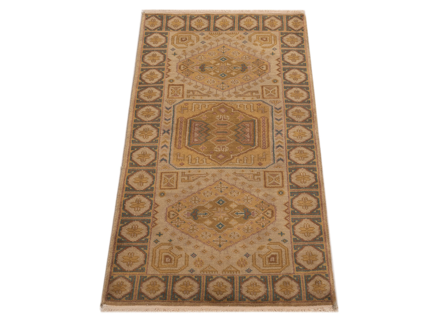 Lilac 103209 Beige Brown 2.3x4.6 Hand Knotted Rug