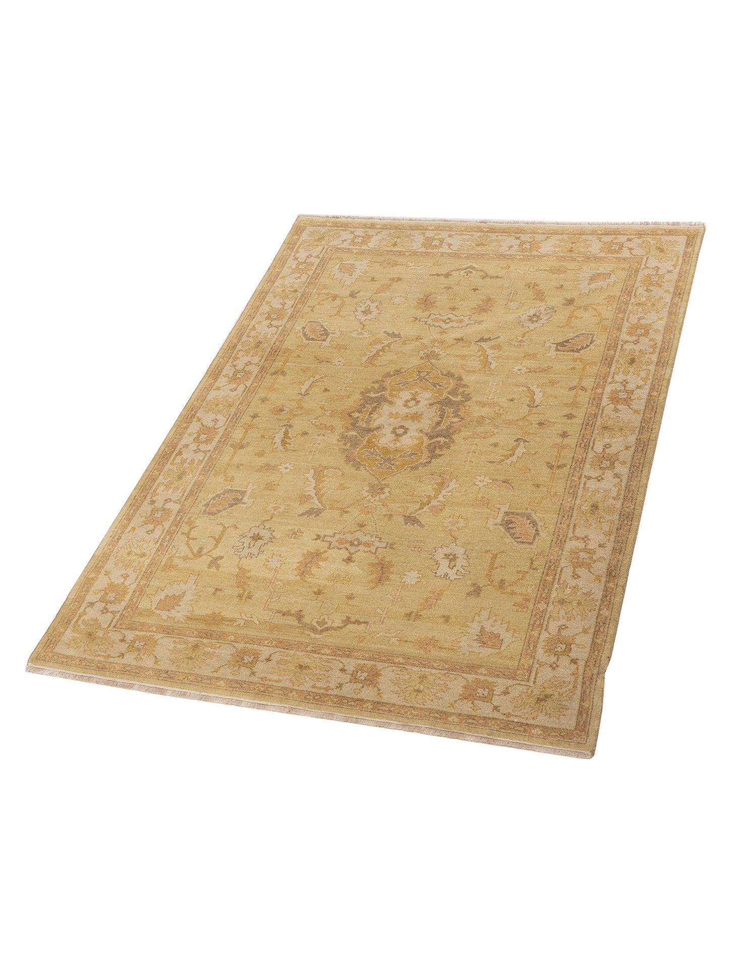 Lilac 103317 Gold Ivory 5.8x7.10 Hand Knotted Rug