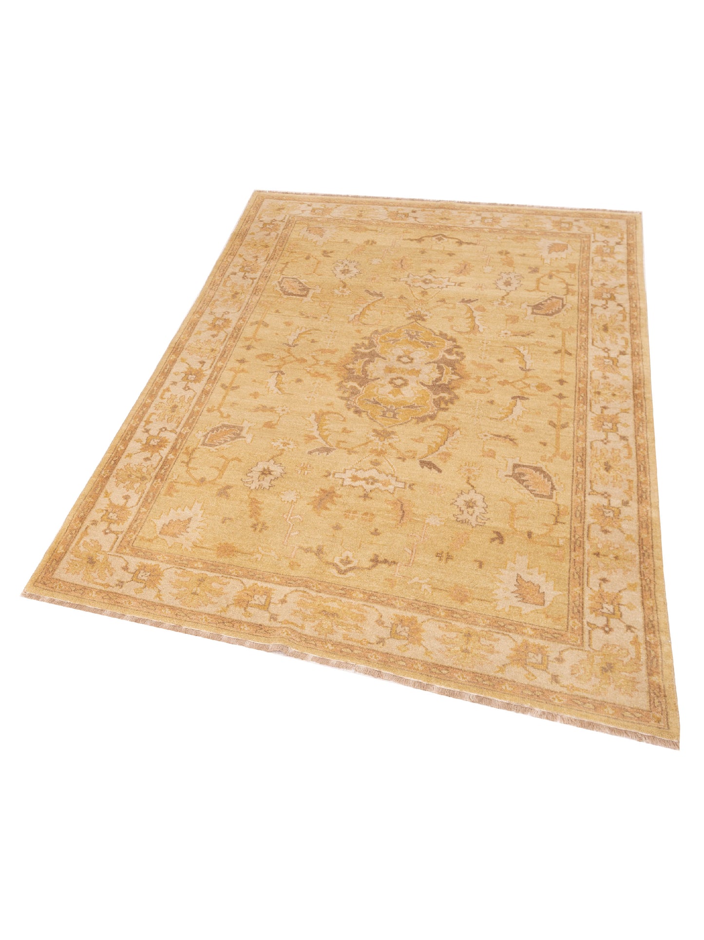 Lilac 103319 Yellow Ivory 5.9x8 Hand Knotted Rug