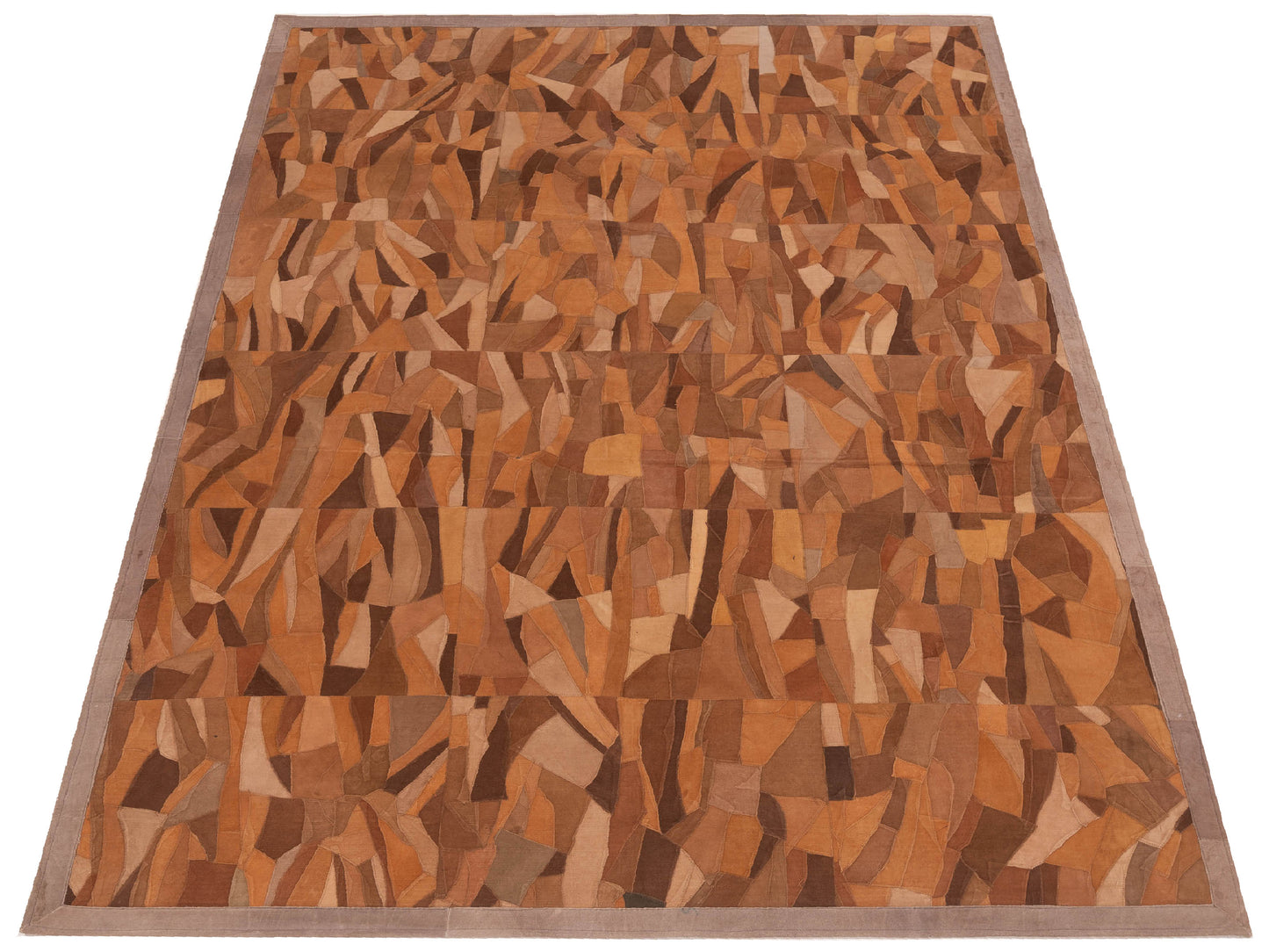 Leather 103673 Brown Brown 6x9 Hand Woven Rug