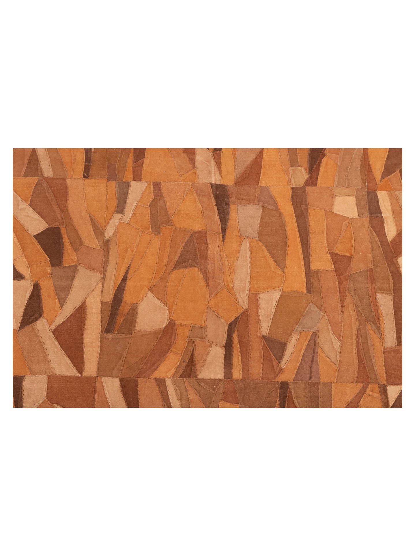 Leather 103673 Brown Brown 6x9 Hand Woven Rug