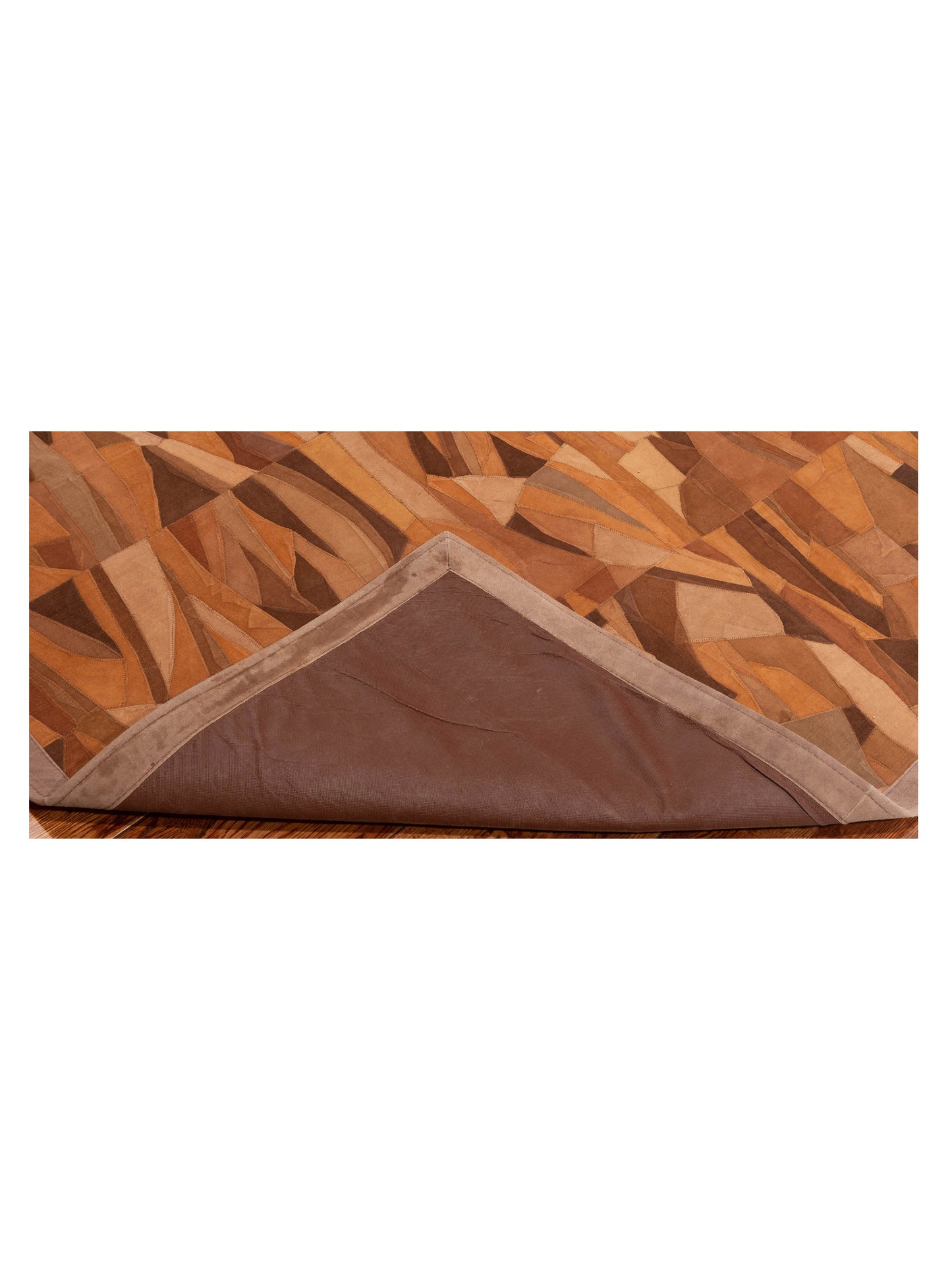 Leather 103673 Brown Brown 6x9 Hand Woven Rug
