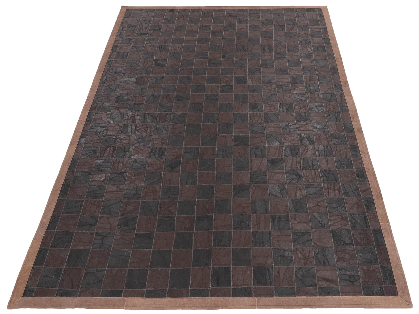 Leather 103675 Dark Brown Dark Brown 6x9 Hand Woven Rug