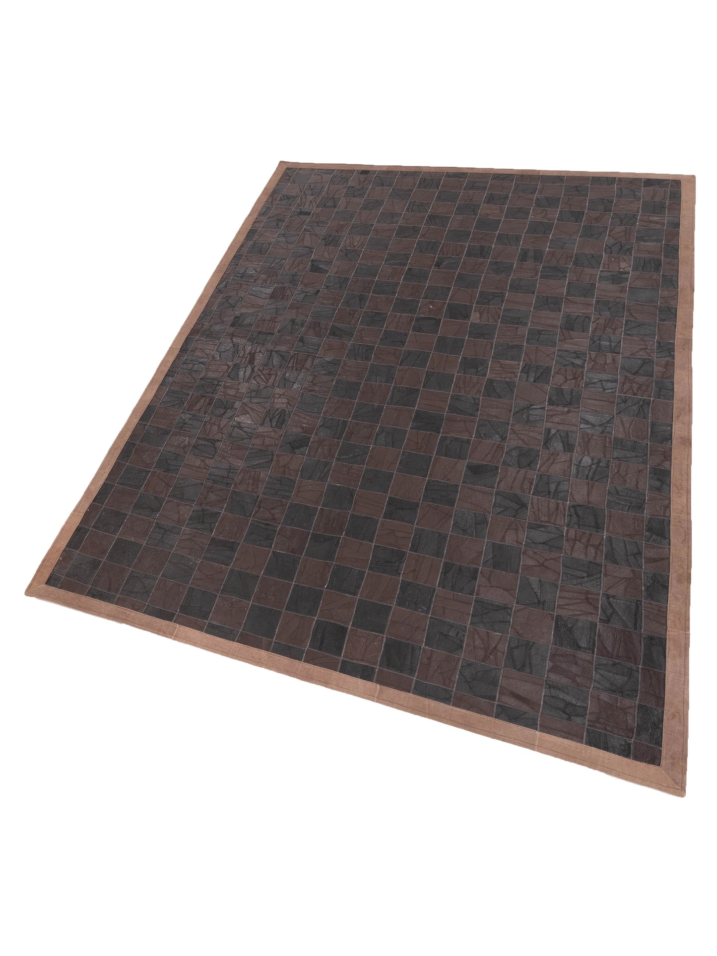 Leather 103675 Dark Brown Dark Brown 6x9 Hand Woven Rug