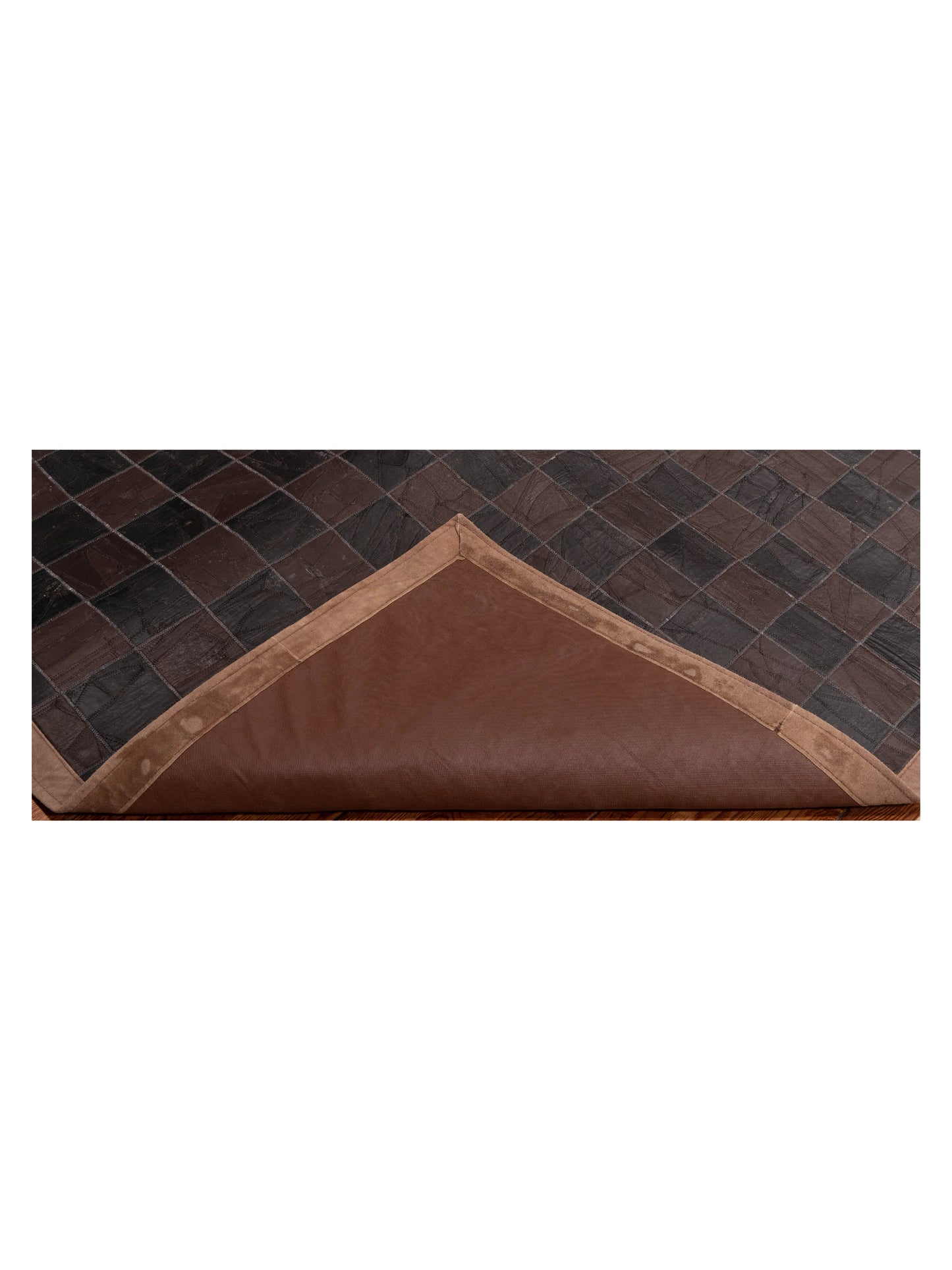 Leather 103675 Dark Brown Dark Brown 6x9 Hand Woven Rug