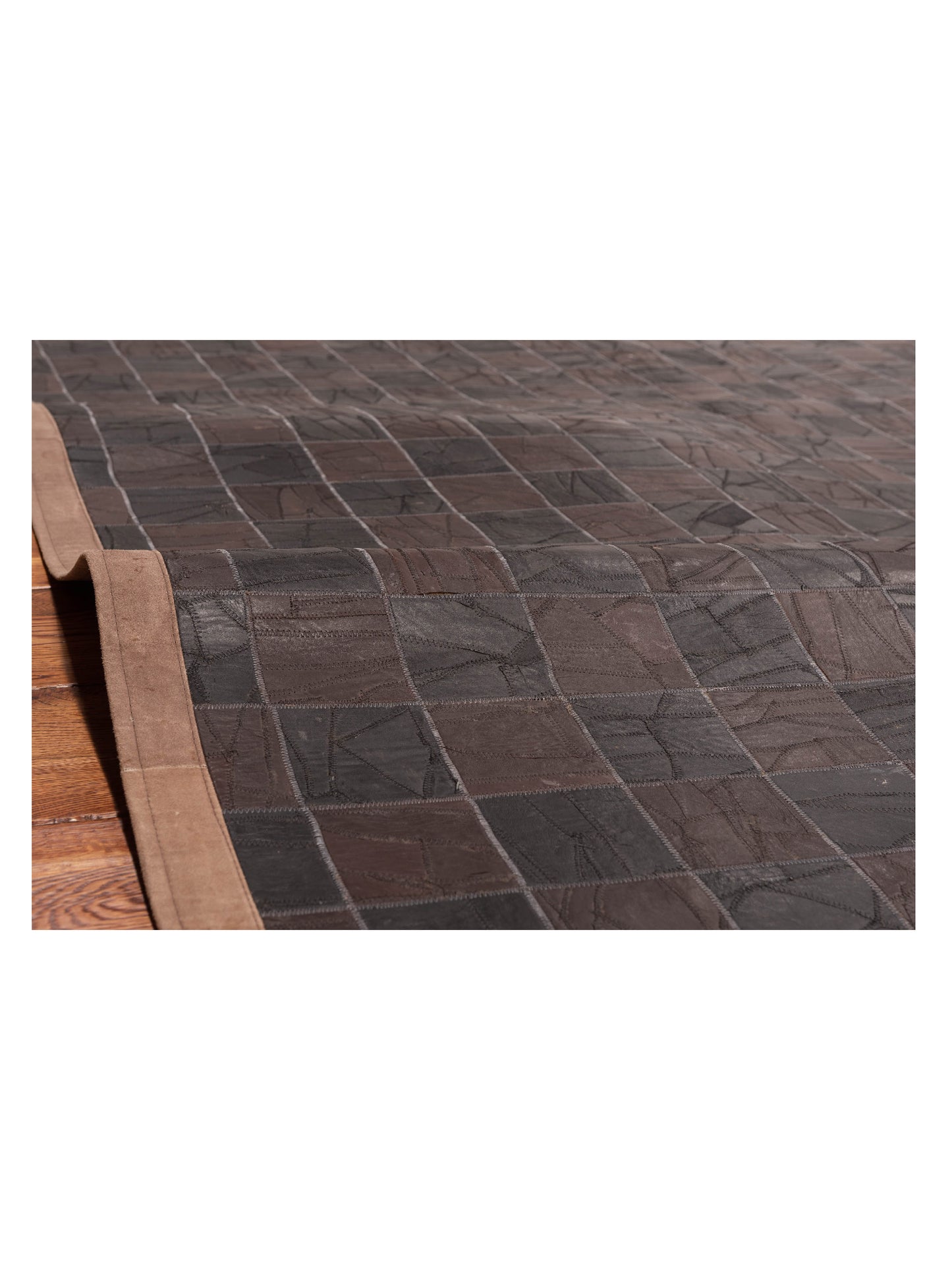 Leather 103675 Dark Brown Dark Brown 6x9 Hand Woven Rug