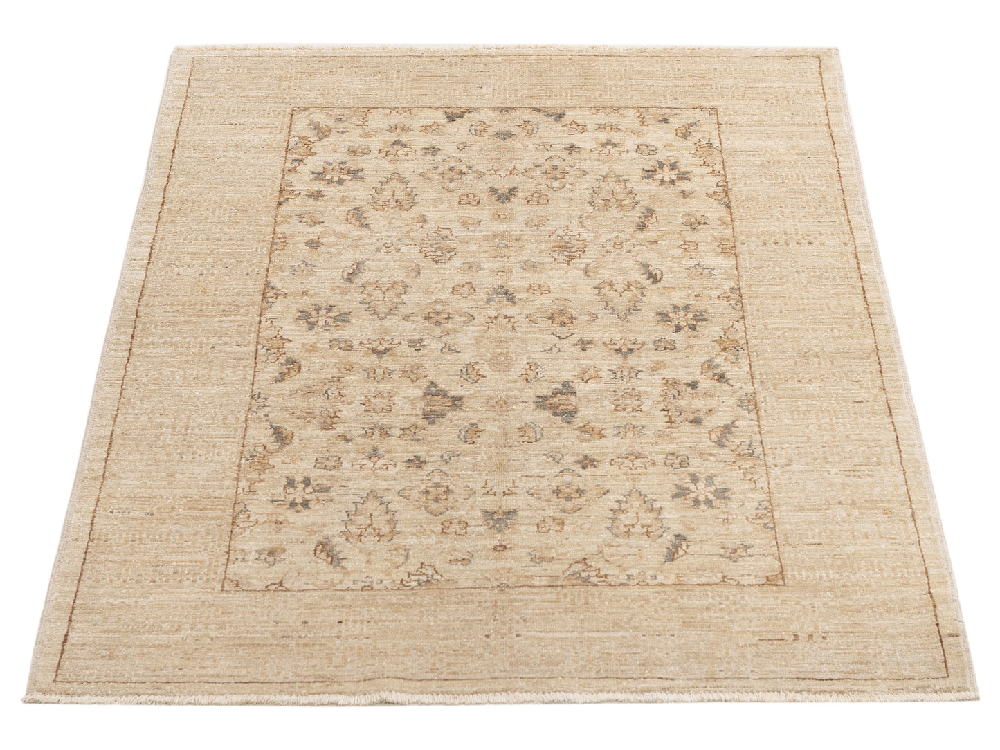 Laila 103849 Ivory Gold 4x5.10 Hand Knotted Rug