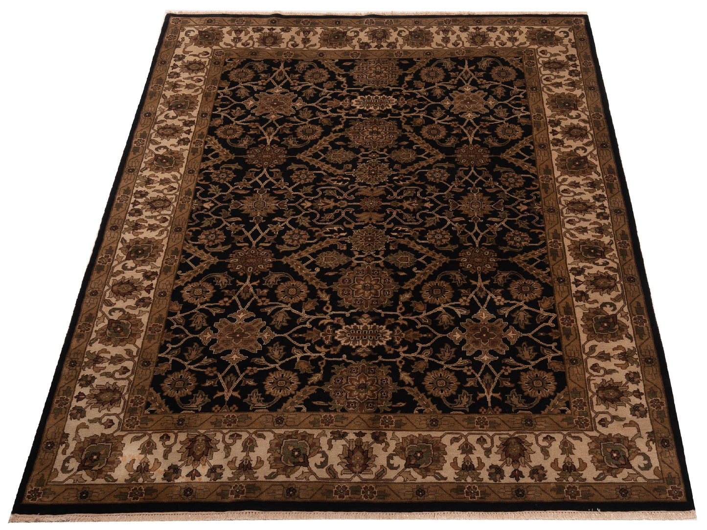 Platinum 103856 Black Ivory 9x11.9 Hand Knotted Rug