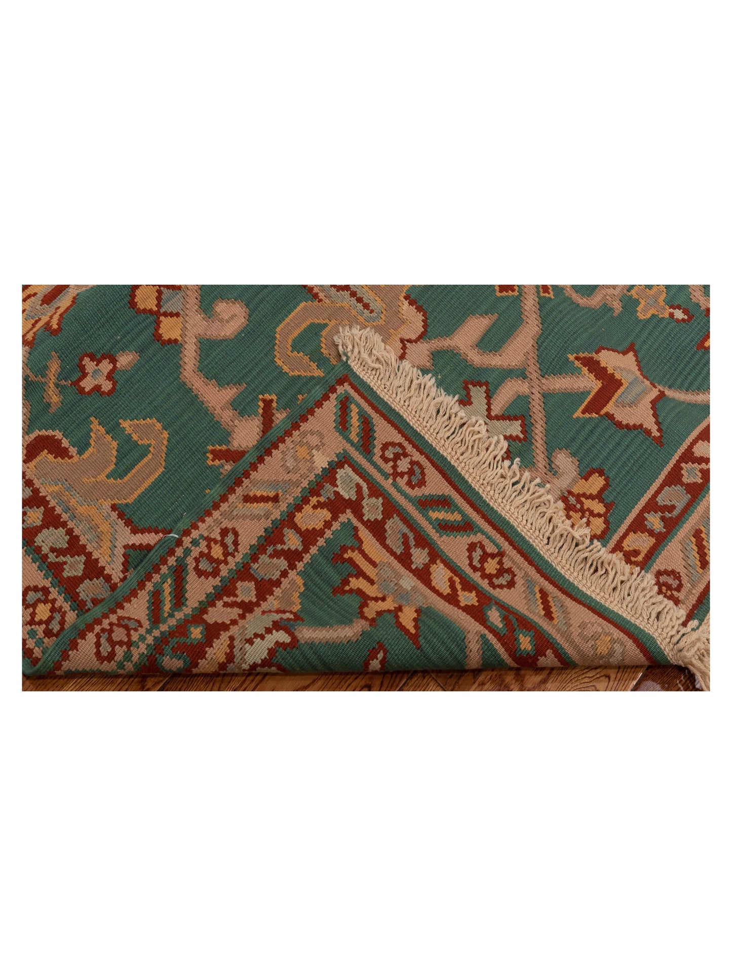 Transilvanian Kilim 103865 Green Red 4x5.10 Hand Woven Rug