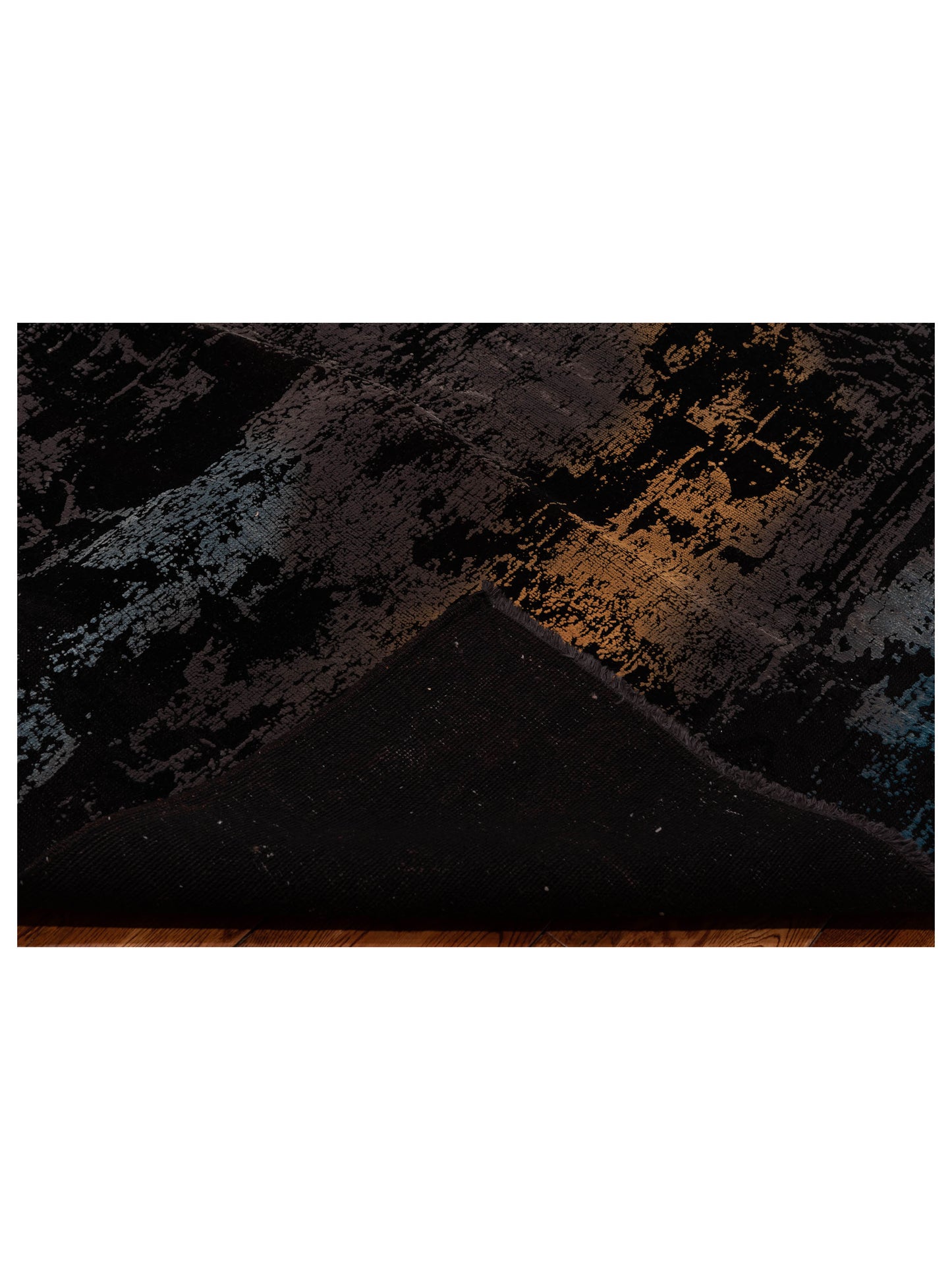 Vintage 103868 Black Gray 5.10x7.10 Hand Knotted Rug