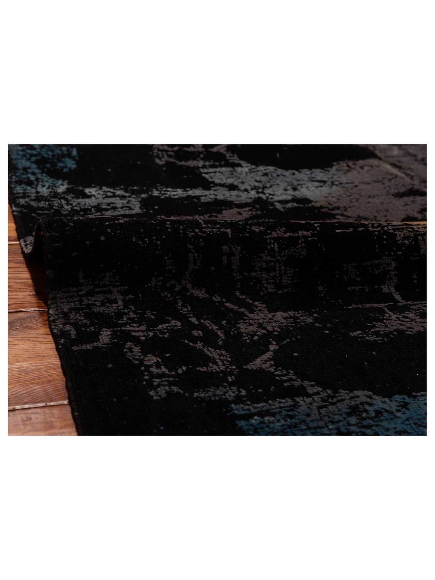 Vintage 103868 Black Gray 5.10x7.10 Hand Knotted Rug