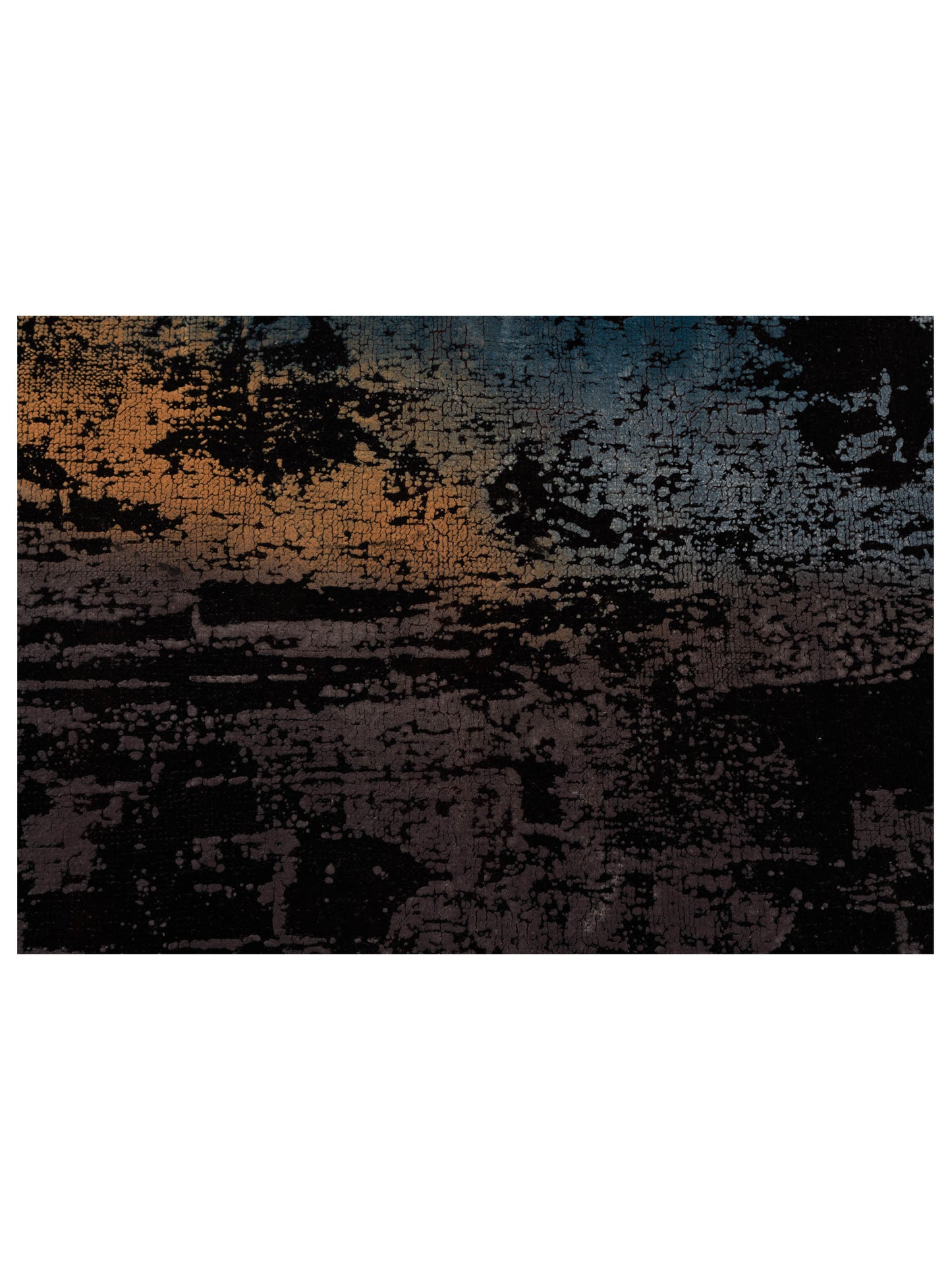 Vintage 103868 Black Gray 5.10x7.10 Hand Knotted Rug