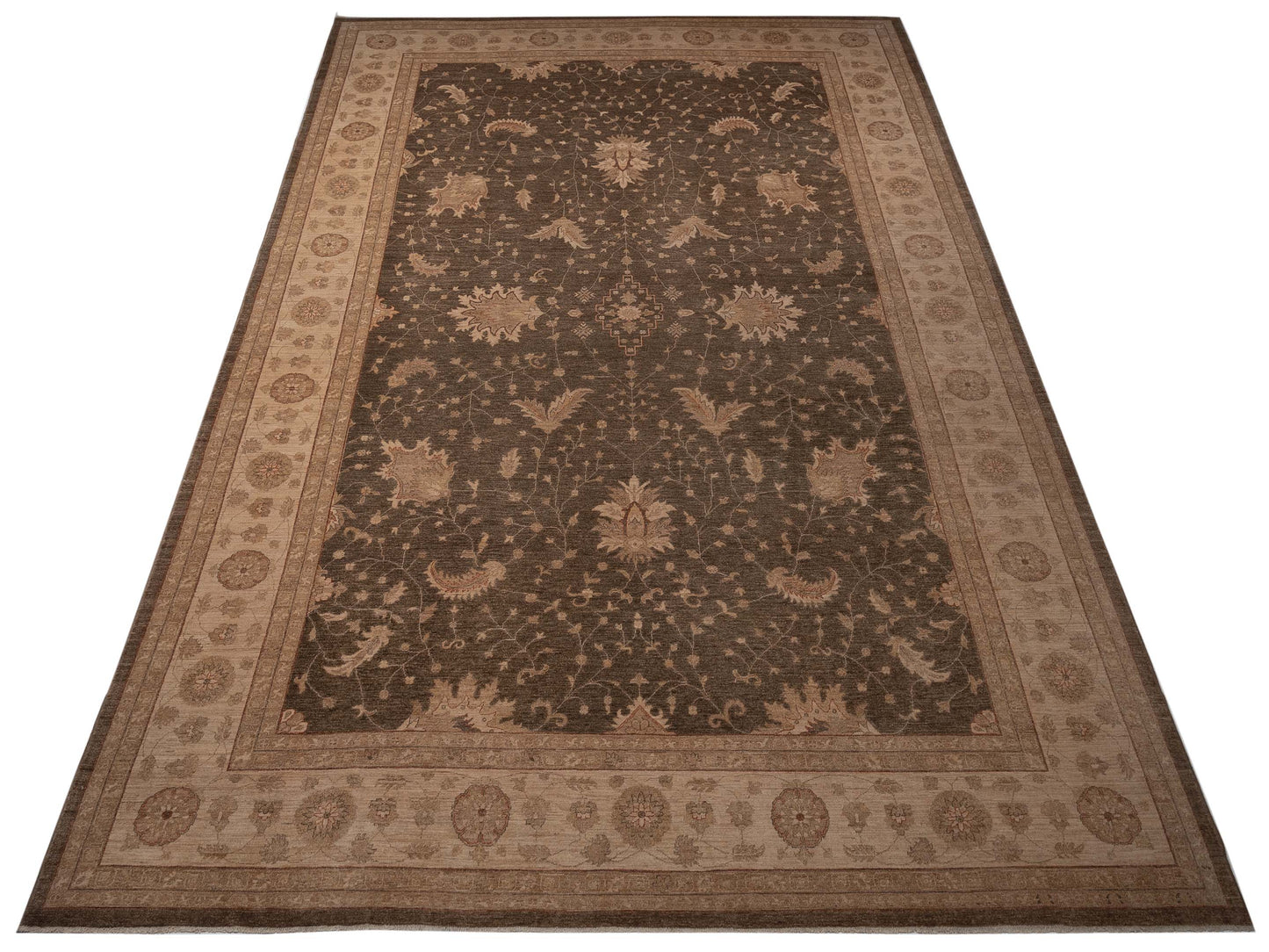 Sultan 104273 Green Ivory 12x17.8 Hand Knotted Rug