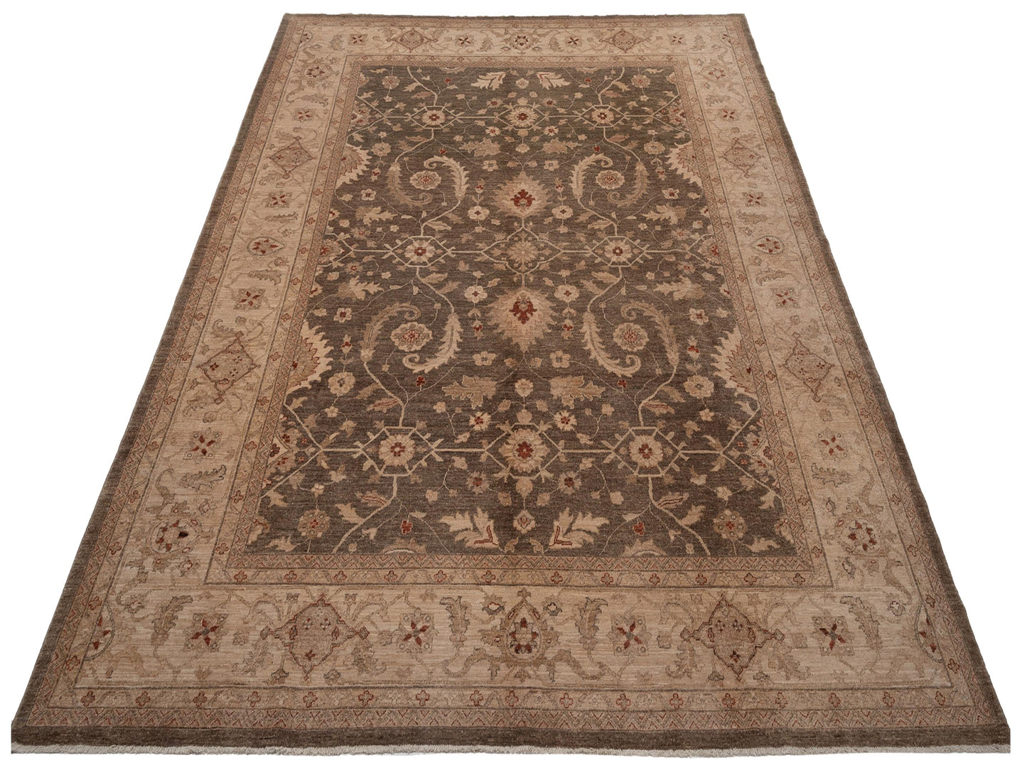 Sultan 104279 Green Ivory 9.3x11.6 Hand Knotted Rug