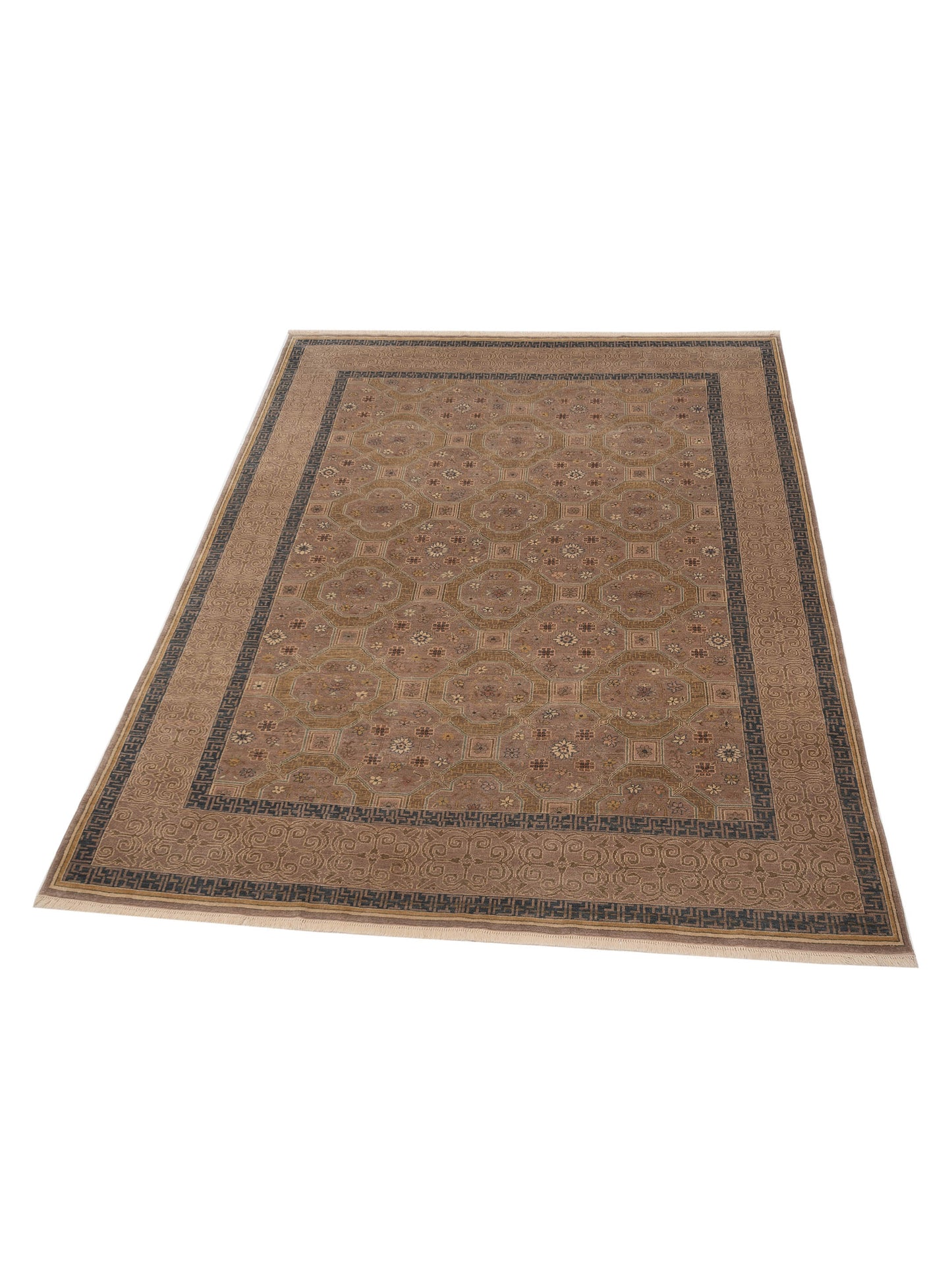 Antique Loom 104373 Light Brown Light Brown 9.3x12.1 Hand Knotted Rug