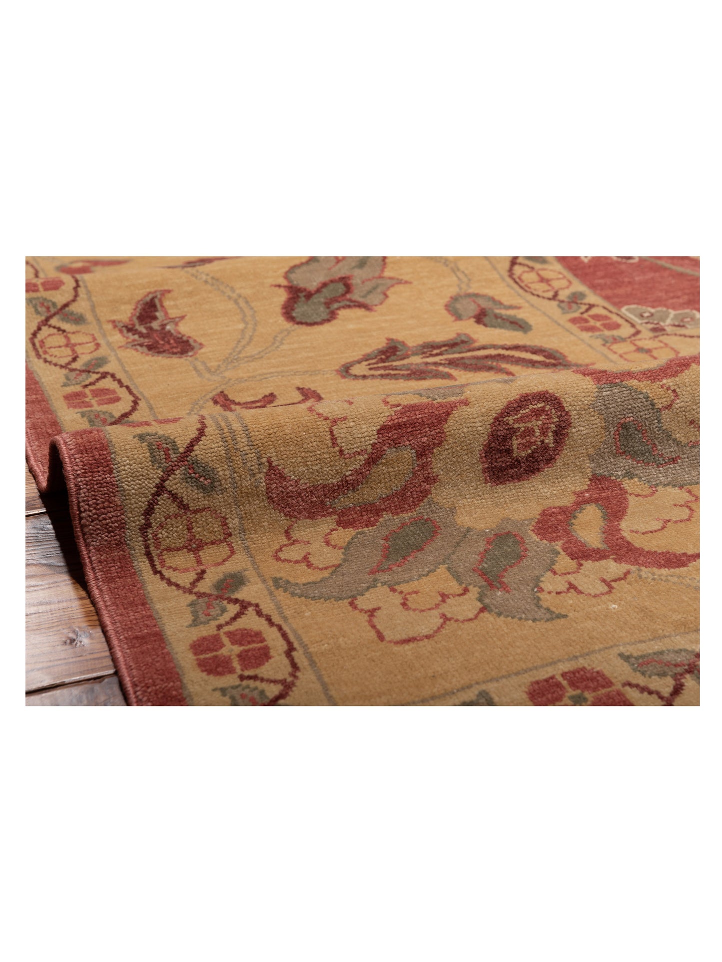 Antique Loom 104389 Rust Gold 12.2x14.10 Hand Knotted Rug