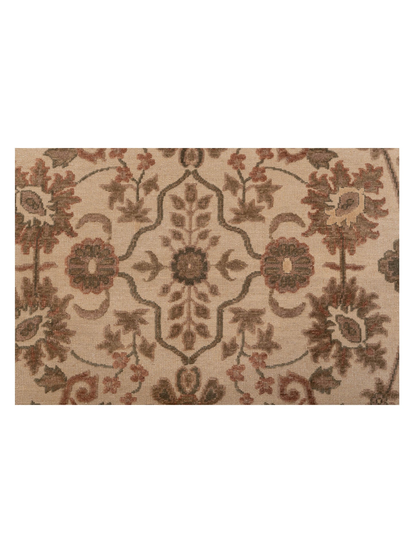 Antique Loom 104403 Ivory Brown 9.1x12.5 Hand Knotted Rug