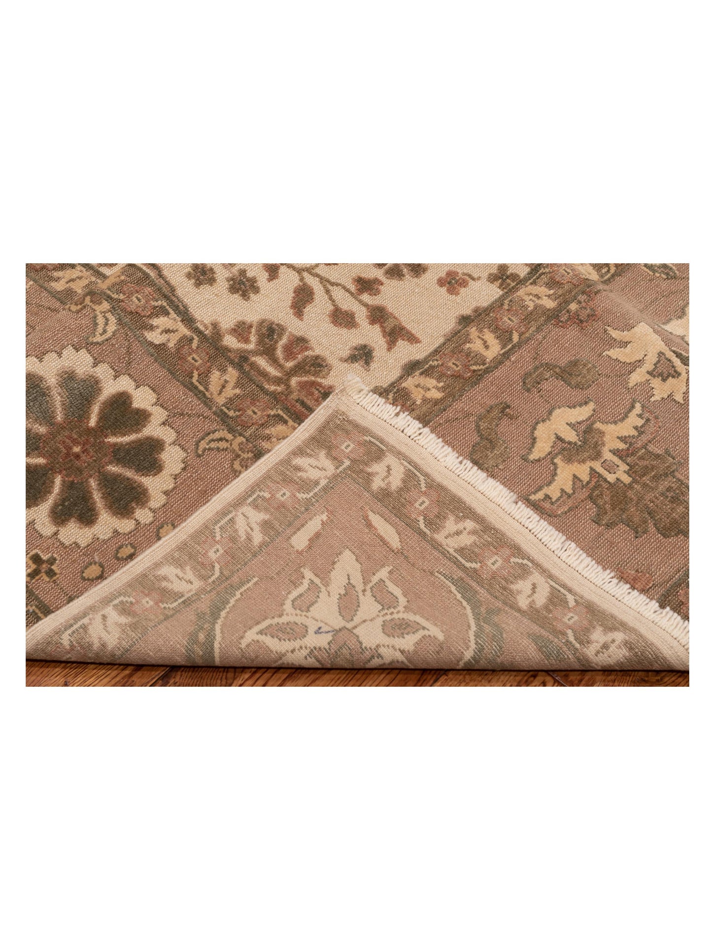 Antique Loom 104403 Ivory Brown 9.1x12.5 Hand Knotted Rug
