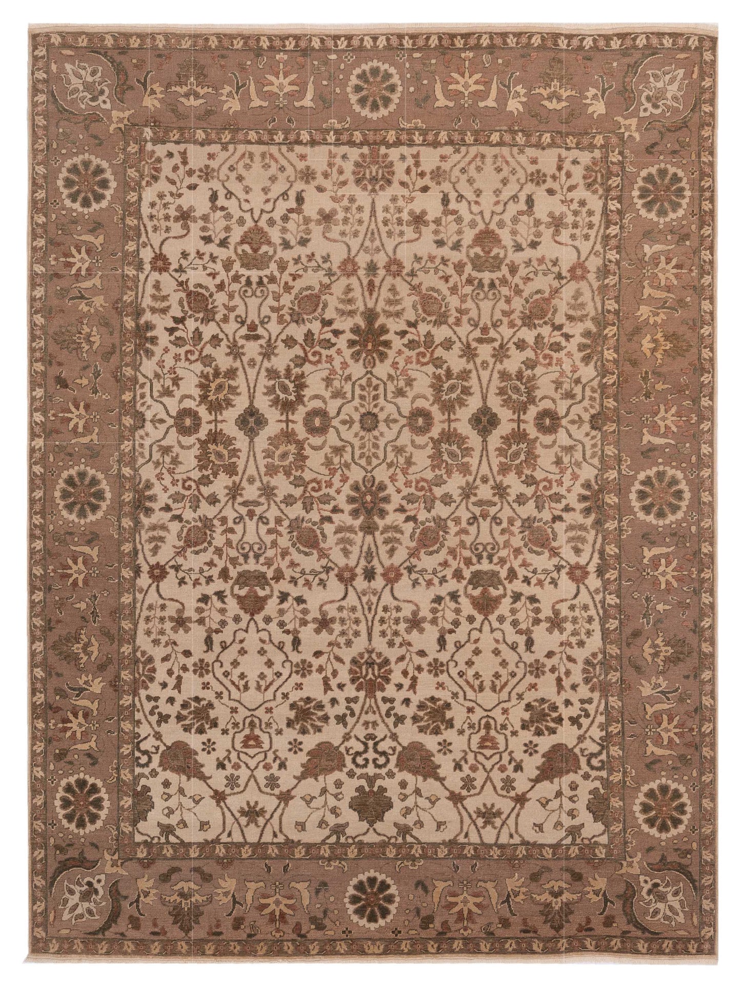 Pasha Antique Loom Ivory Brown Traditional