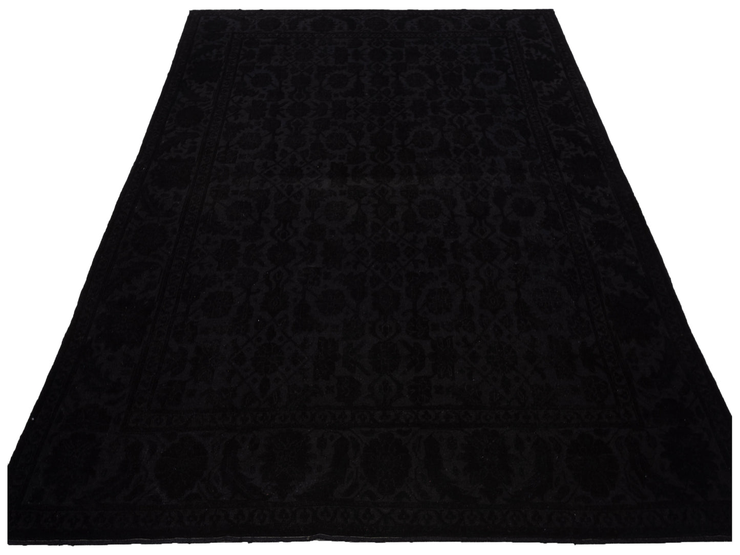 Vintage 104416 Black 9.3x12.3 Hand Knotted Rug